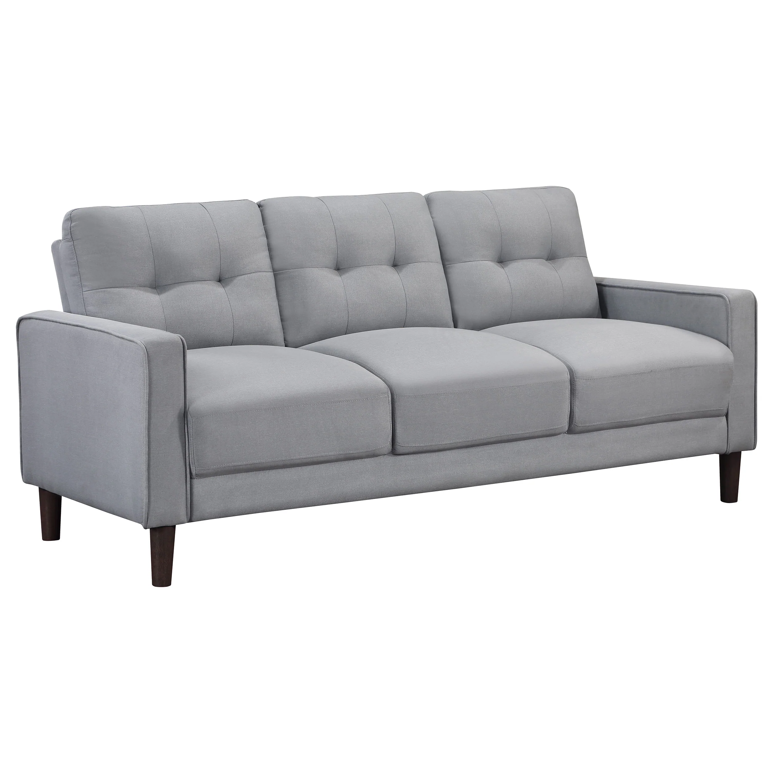 Bowen 2-Piece Upholstered Track Arm Tufted Sofa Set Grey - Image 4