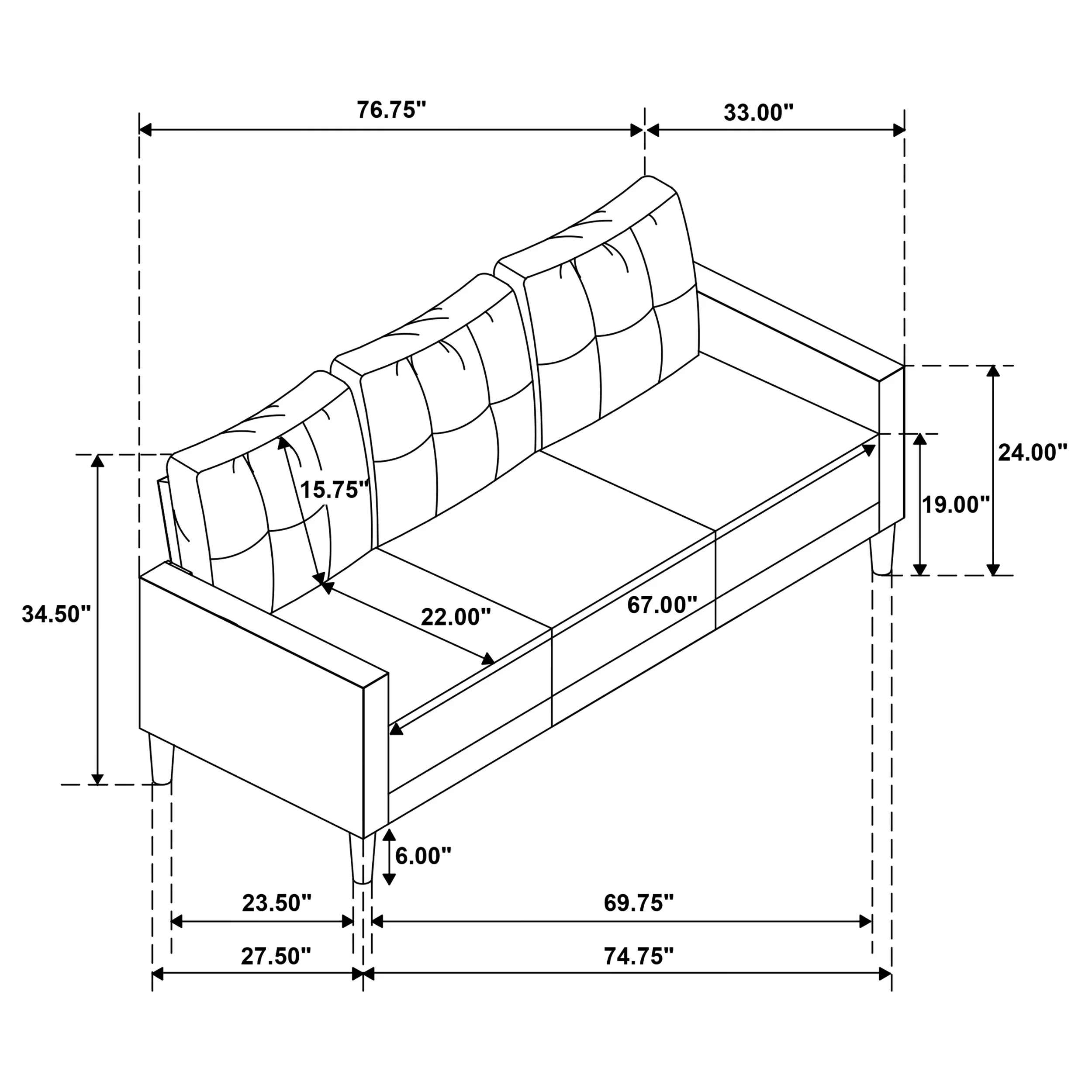 Bowen II 2-Piece Upholstered Track Arm Sofa Set Steel Grey - Image 13