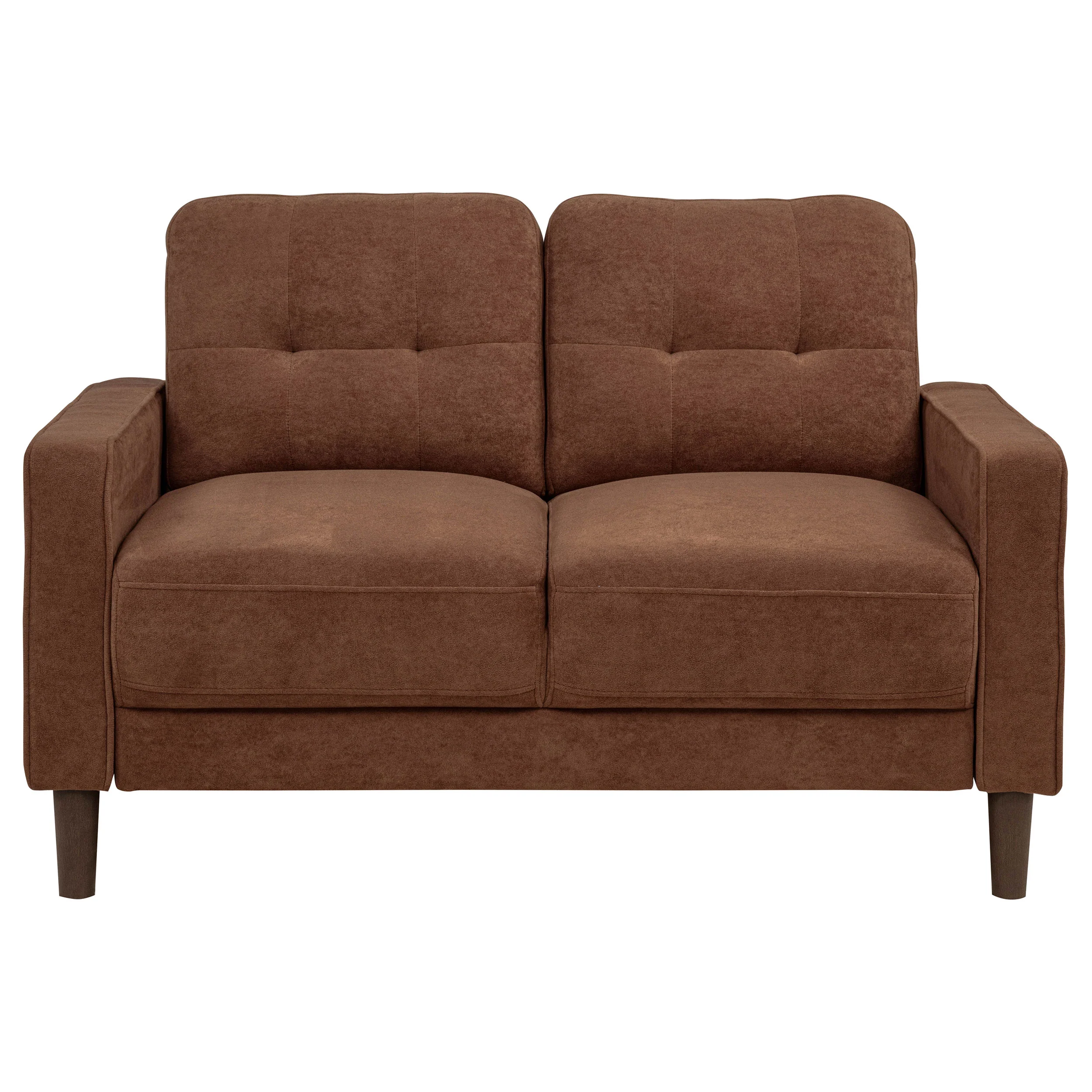 Bowen II Fabric Upholstered Track Arm Loveseat, Rust - Image 3