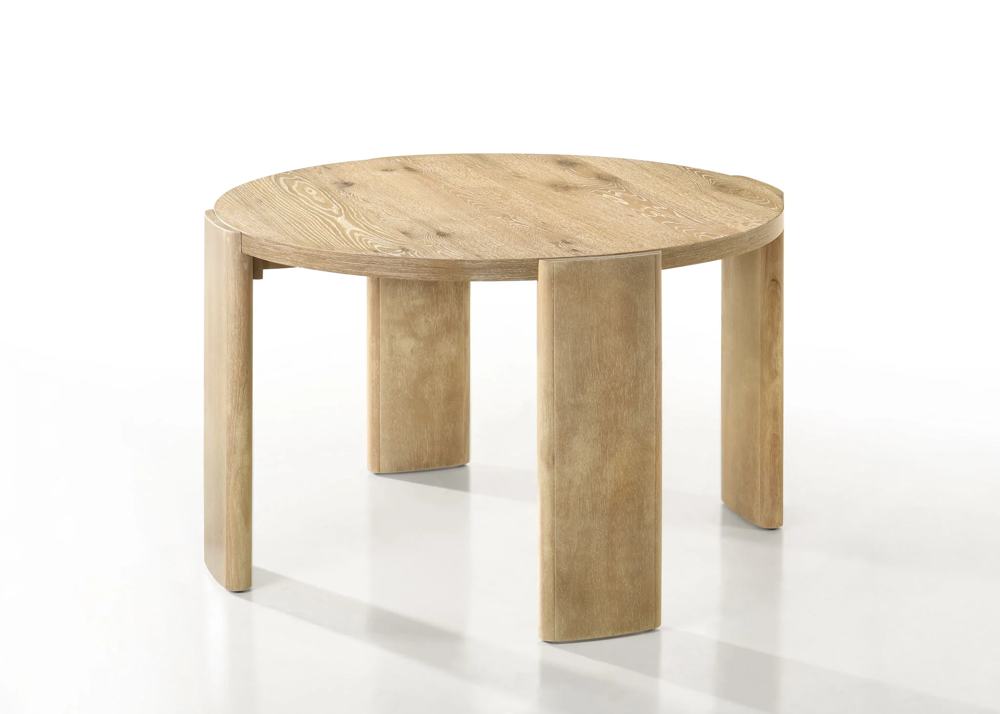 Bowen - Round Dining Table With Cream Color Upholstered Chairs (Set of 5) - Oak Finish - Image 6