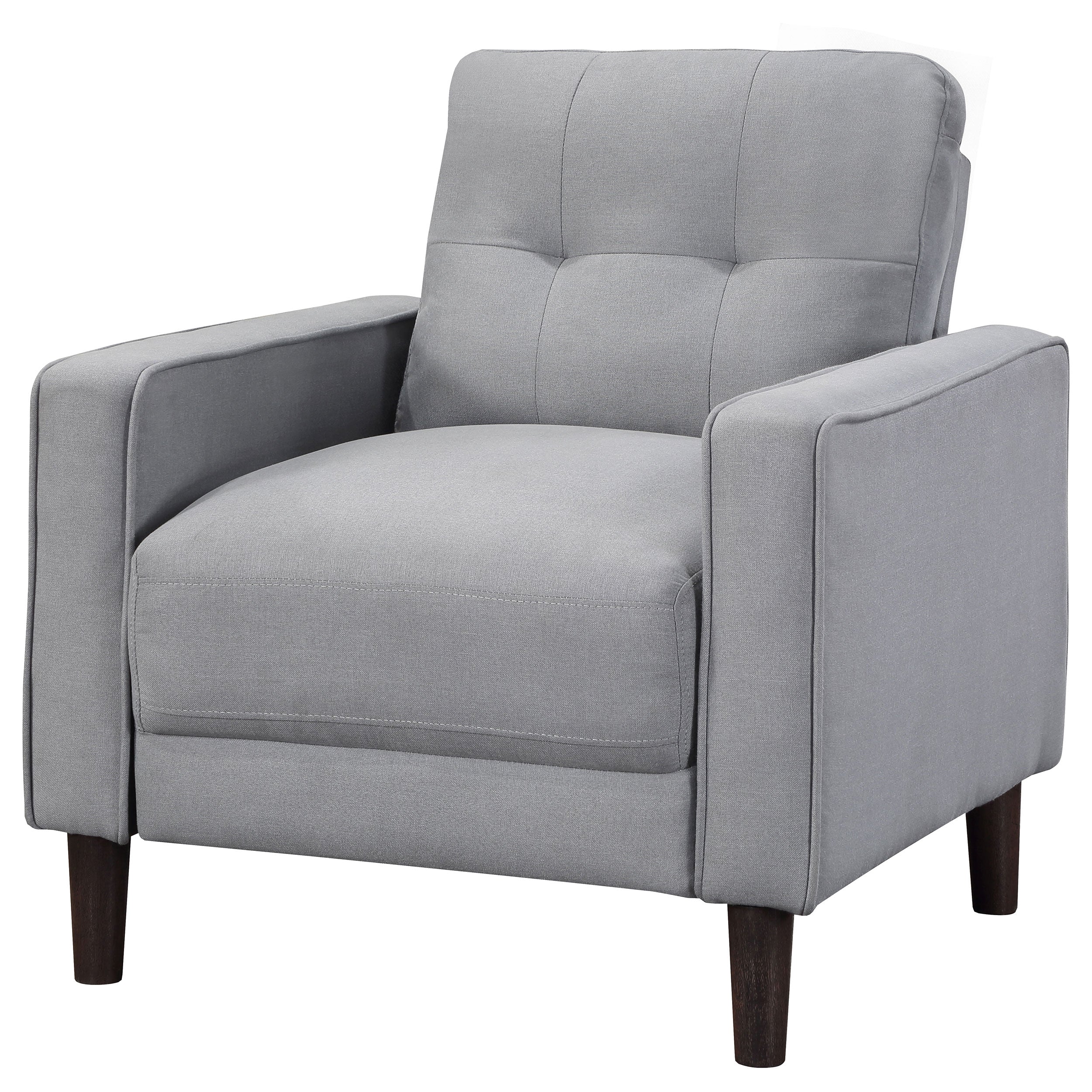Bowen Upholstered Track Arm Tufted Accent Chair, Grey - Image 5