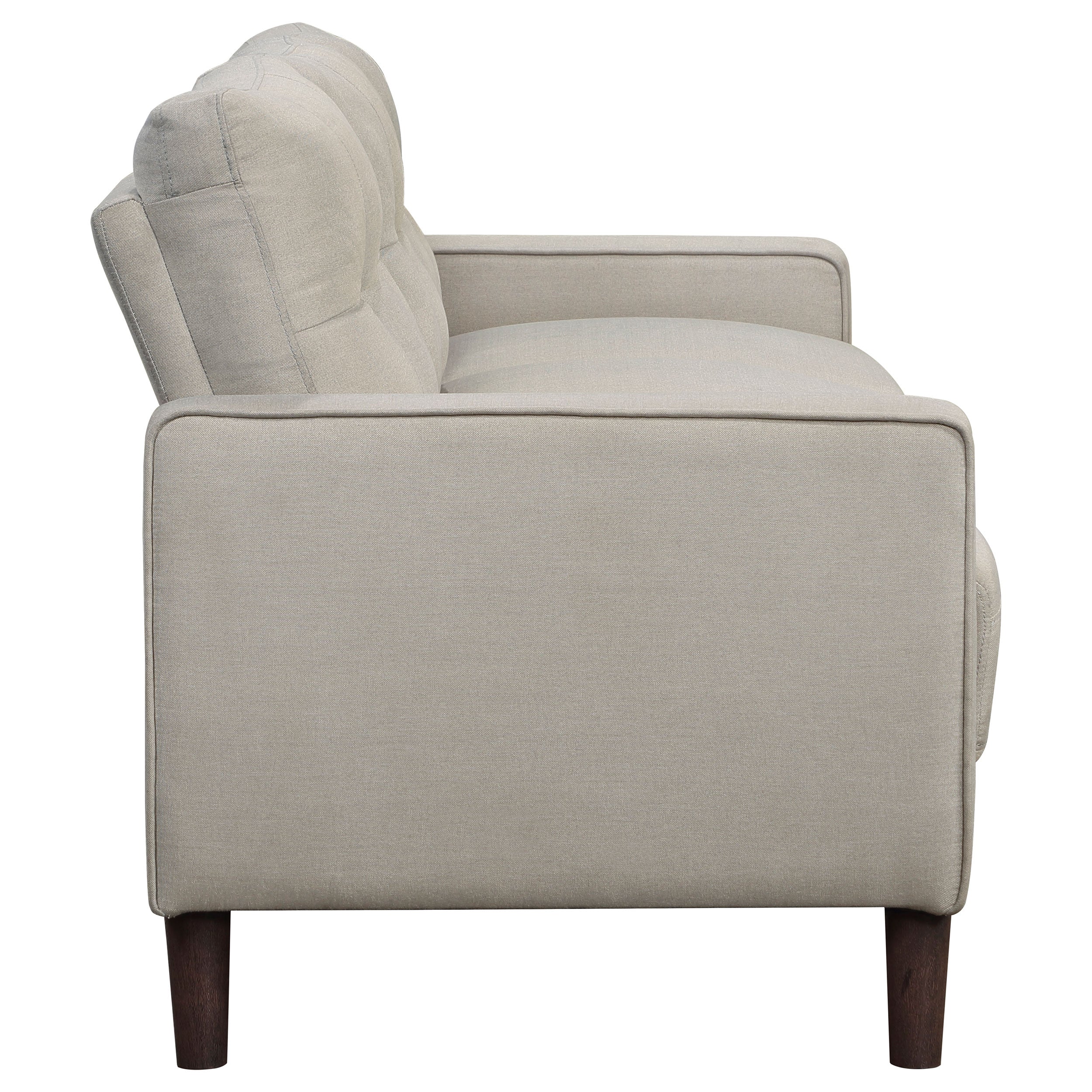 Bowen Upholstered Track Arm Tufted Sofa in Beige - Image 8