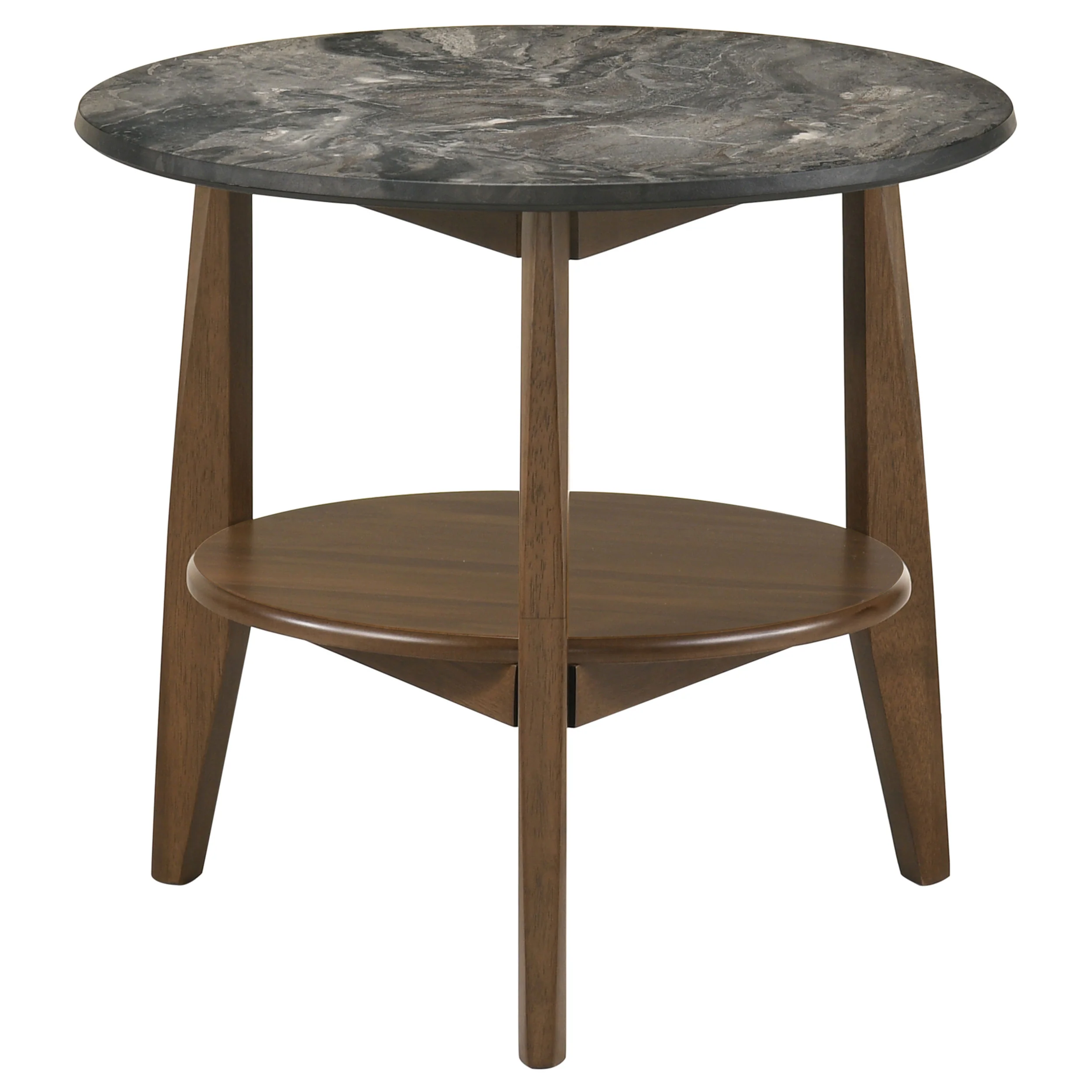 Bradley Round SmartTop End Table, Smokey Grey and Brown - Image 3