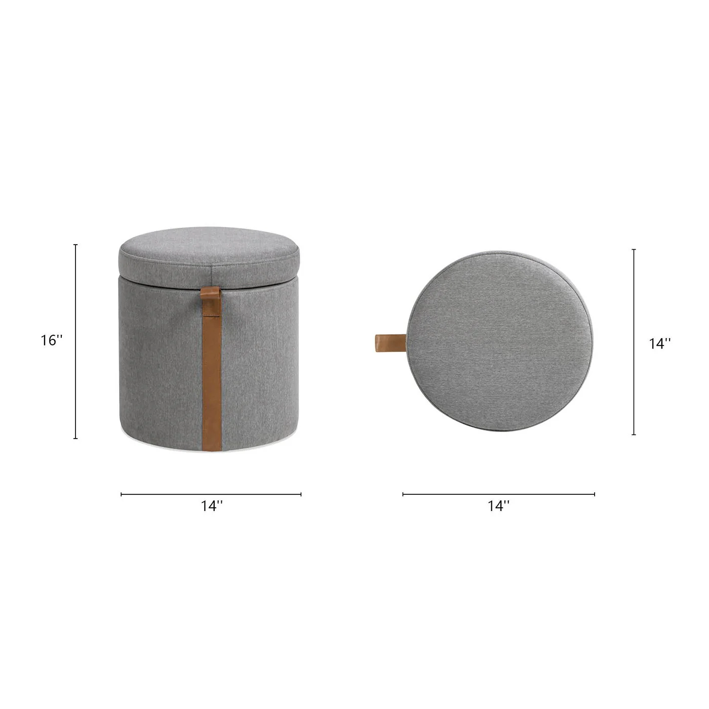Brandy - Round Upholstered Storage Ottoman With Accent - Image 11