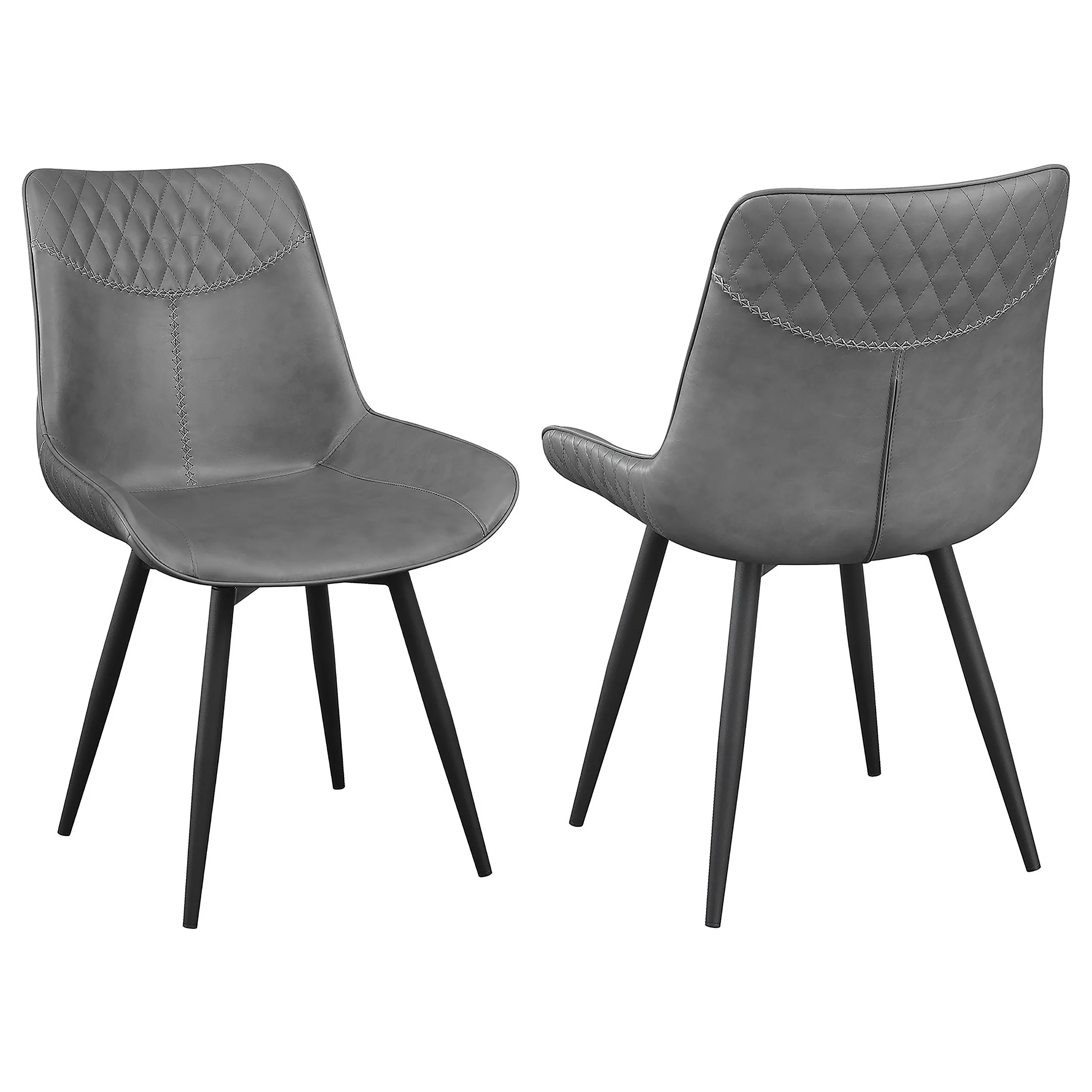 Brassie Upholstered Swivel Dining Chair Grey Set of 2