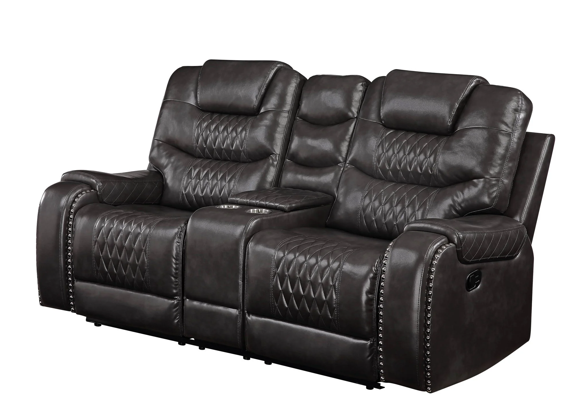 Braylon - Recliner Loveseat With Cupholder Console - Brown - Image 5