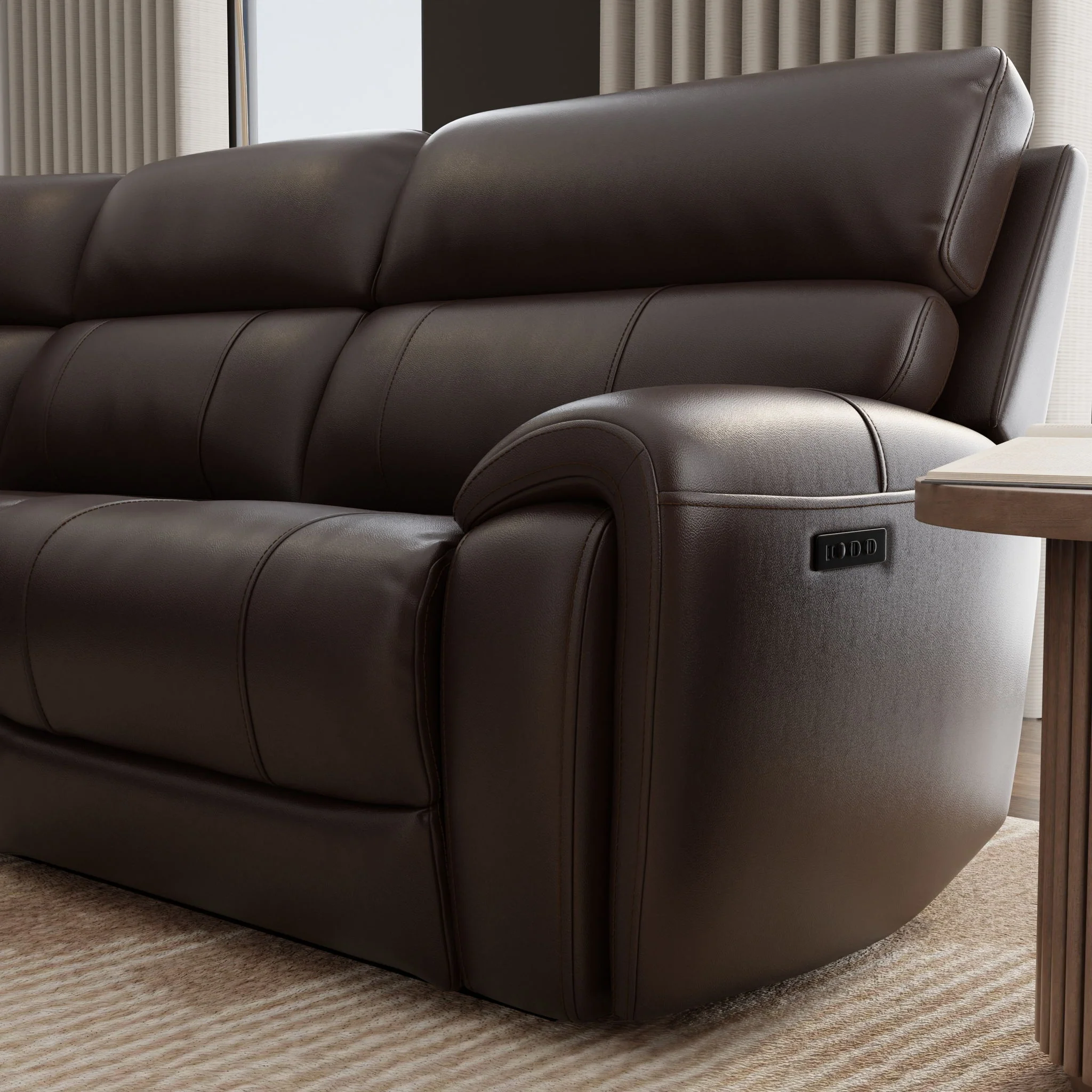 Brazil - Power Sectional With Adjustable Headrest & Footrest - Dark Brown - Image 5