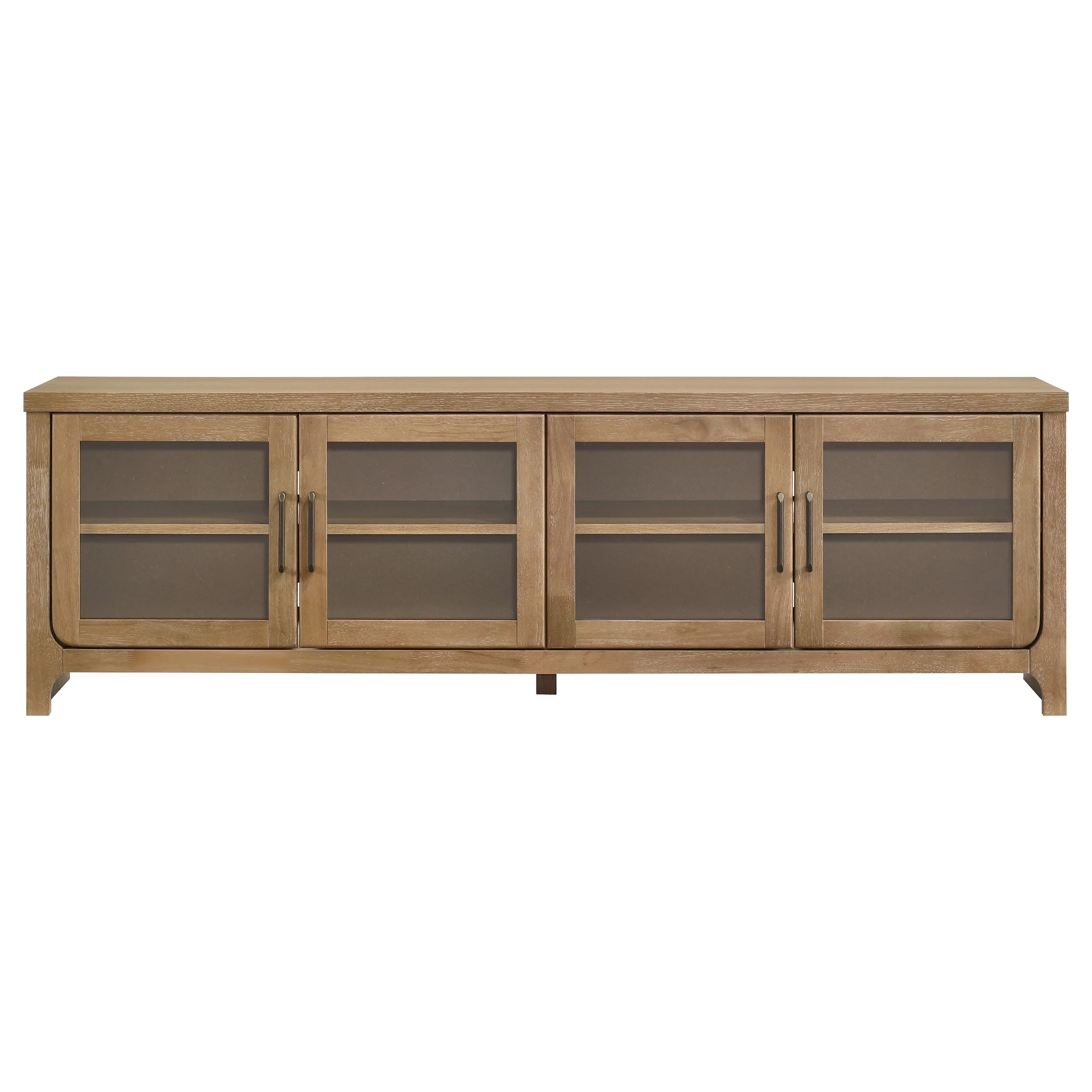 Brenham 79-Inch 4-Door TV Stand, Washed Oak - Image 4