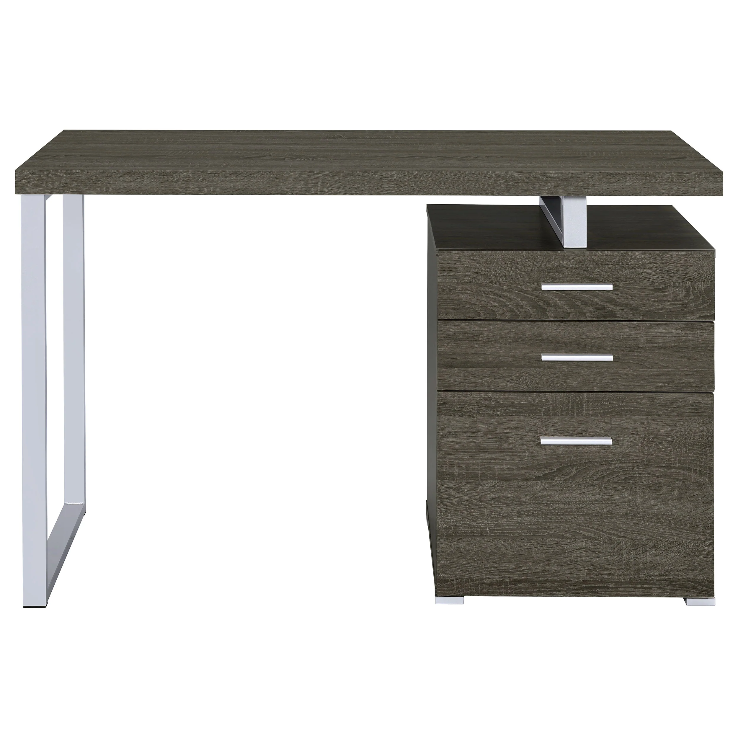 Brennan 47-Inch 3-Drawer Office Computer Desk, Weathered Grey - Image 5