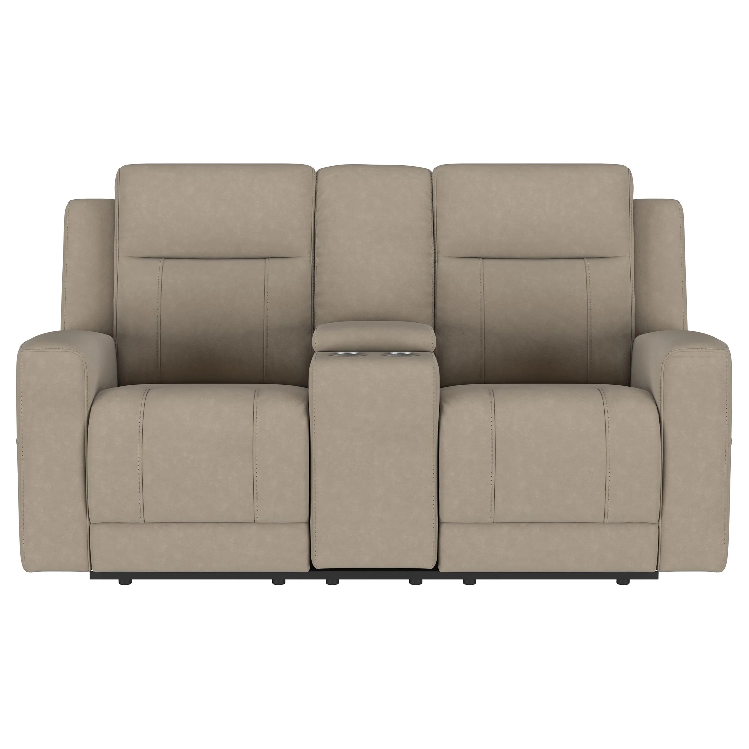 Brentwood Upholstered Motion Reclining Loveseat, Taupe - Image 3