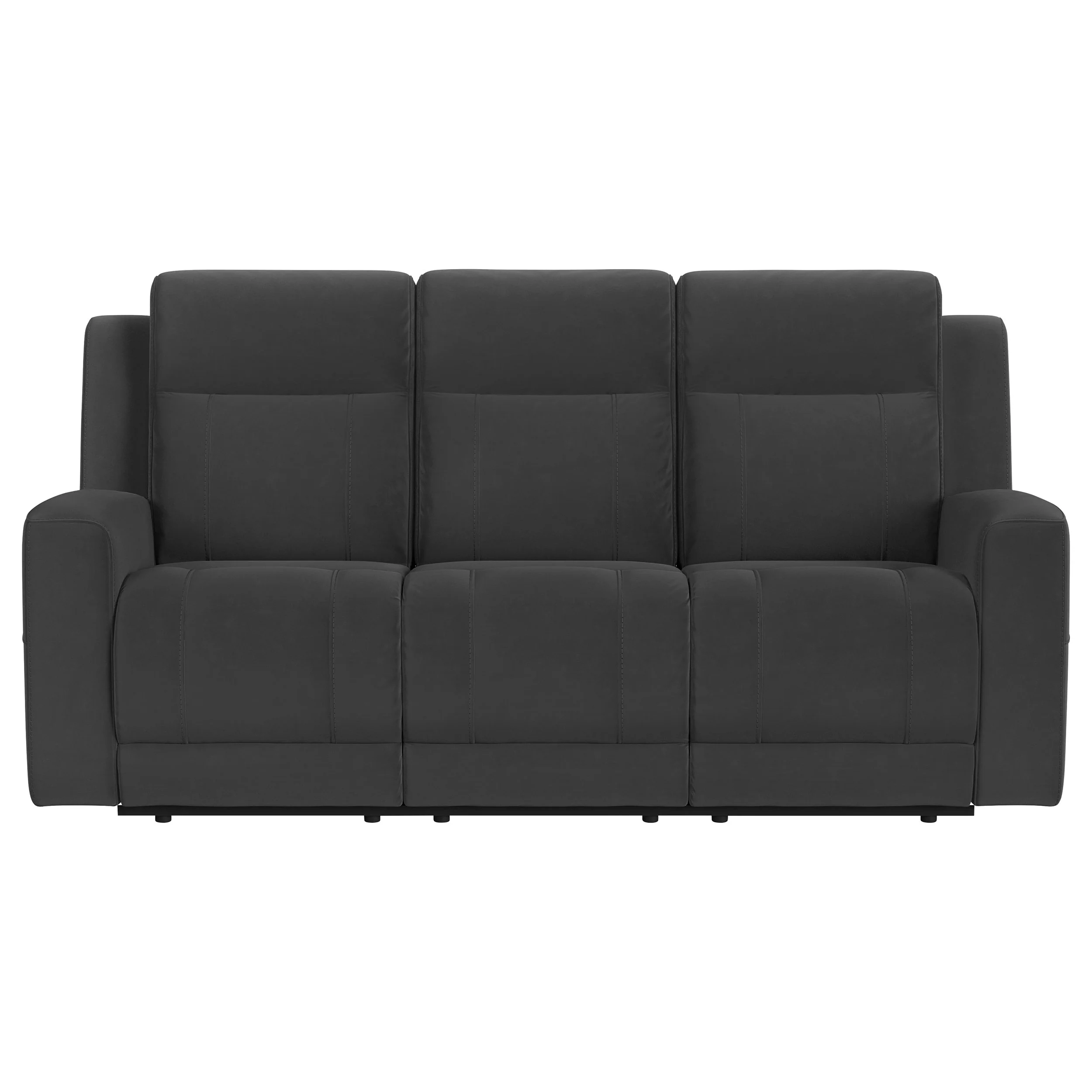 Brentwood Upholstered Motion Reclining Sofa Dark Charcoal - Image 4