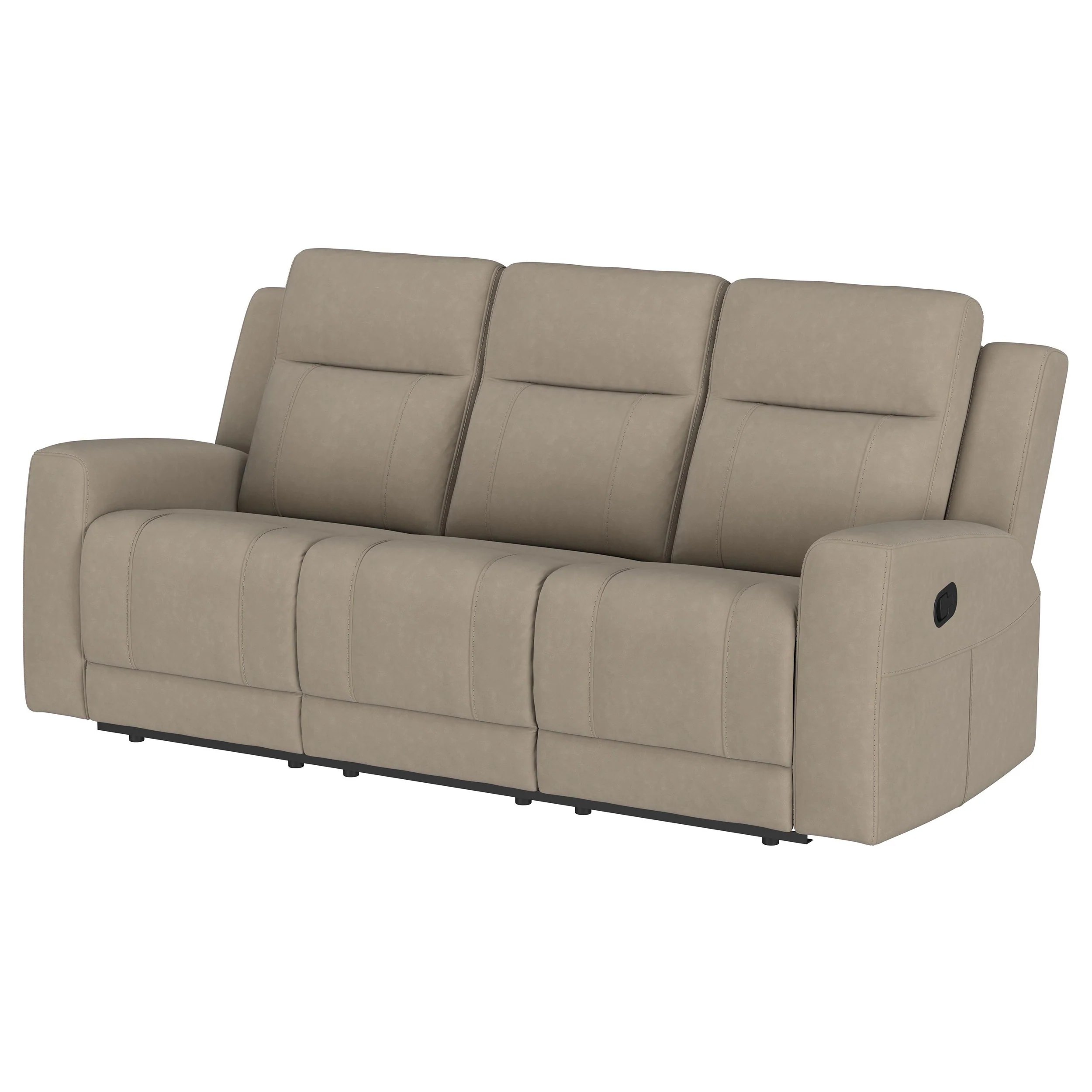 Brentwood Upholstered Motion Reclining Sofa in Taupe - Image 2