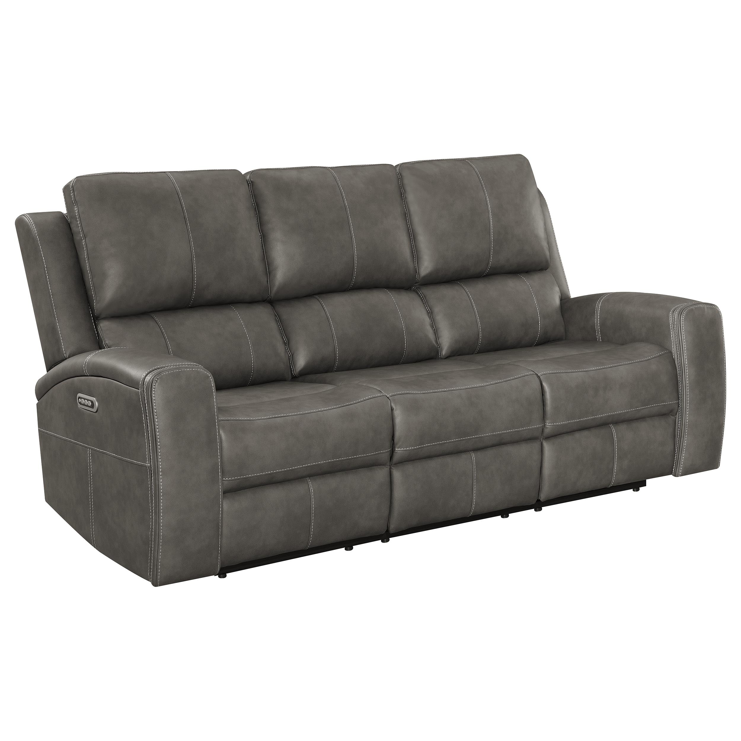 Brickston 2-Piece Triple Power Reclining Sofa Set Charcoal - Image 3