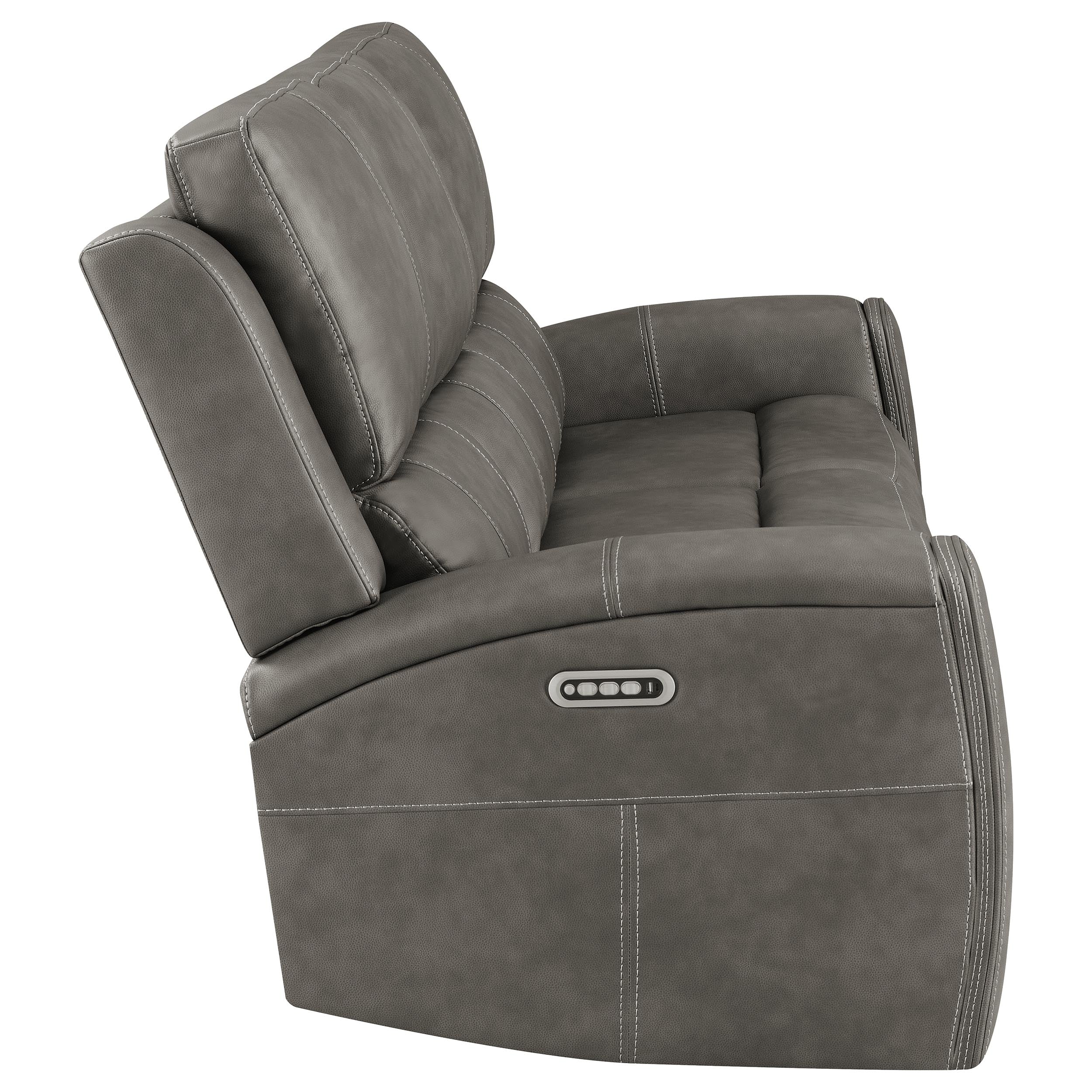 Brickston Triple Power Reclining Sofa - Charcoal - Image 9