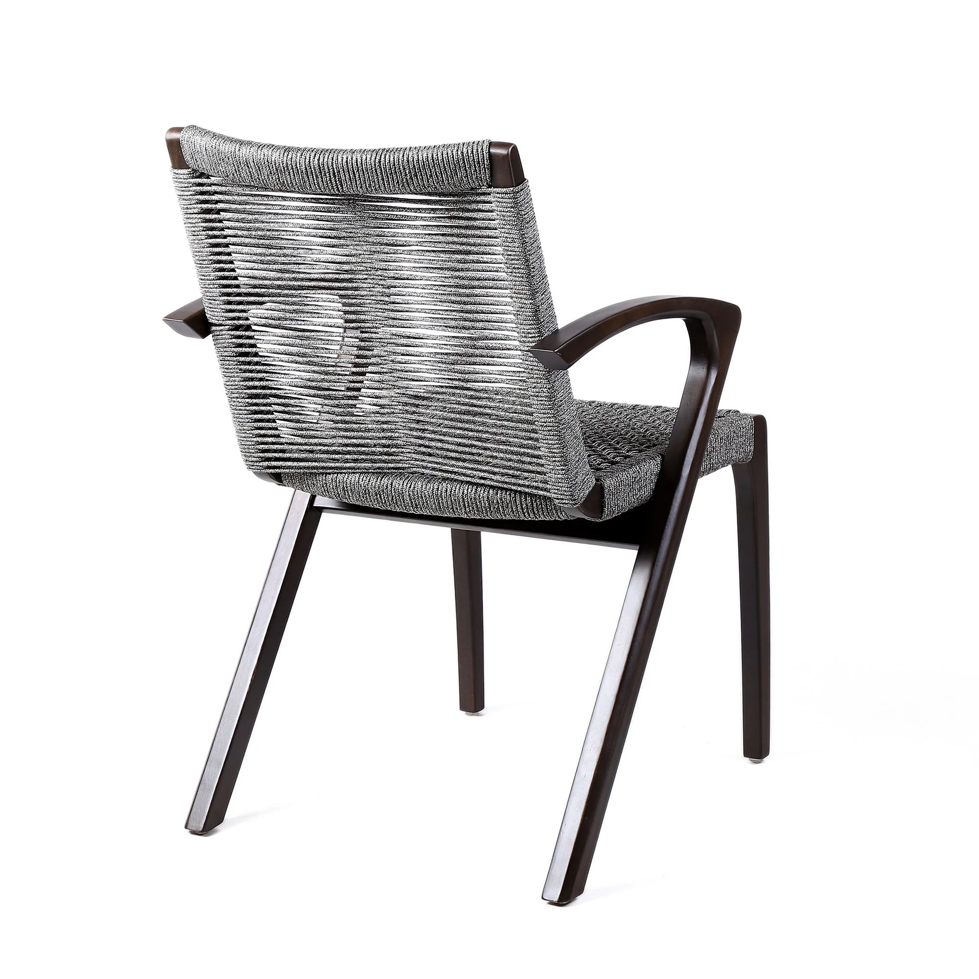 Brielle - Outdoor Dark Eucalyptus Wood And Gray Rope Dining Chairs - (Set Of 2) - Image 3