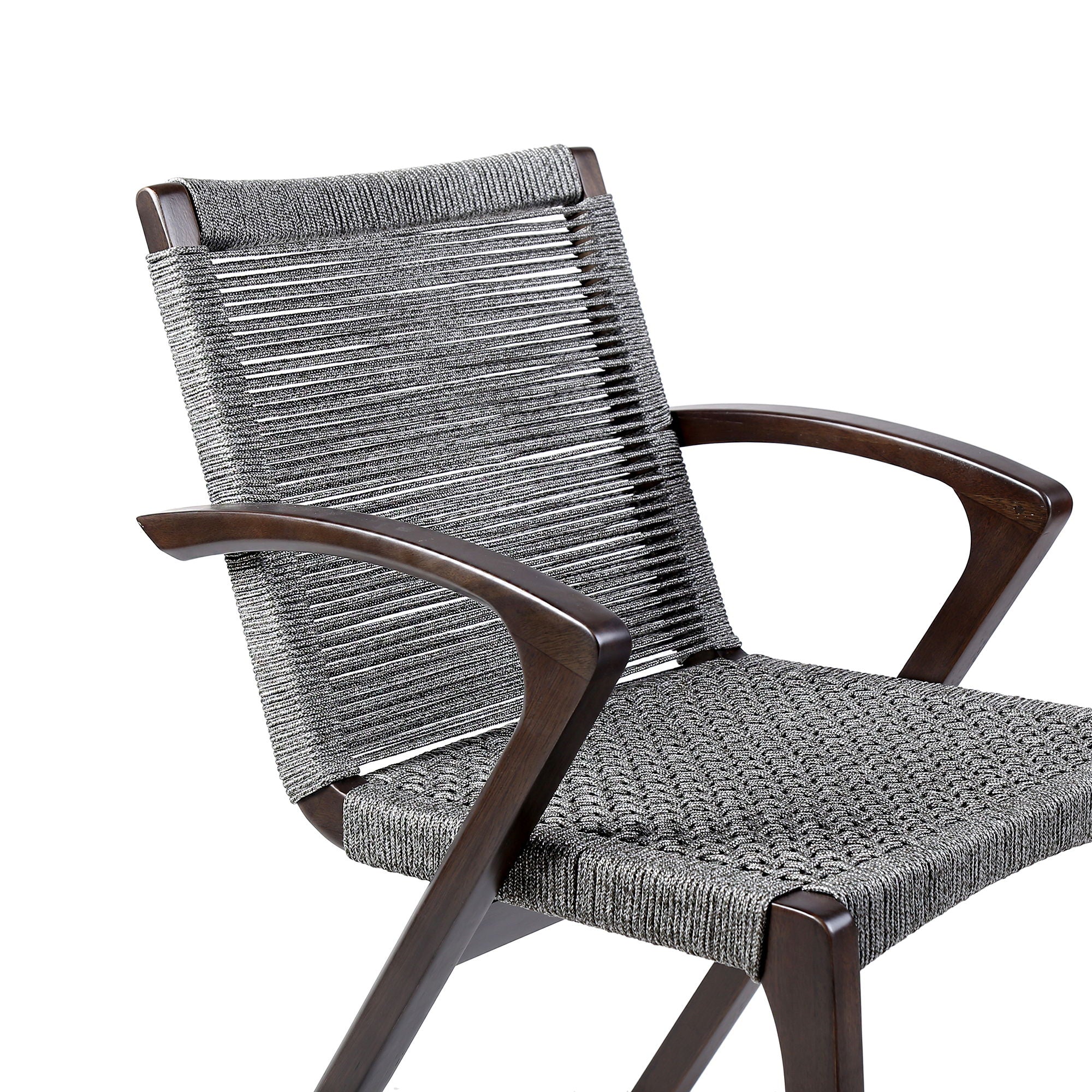 Brielle - Outdoor Dark Eucalyptus Wood And Gray Rope Dining Chairs - (Set Of 2) - Image 4