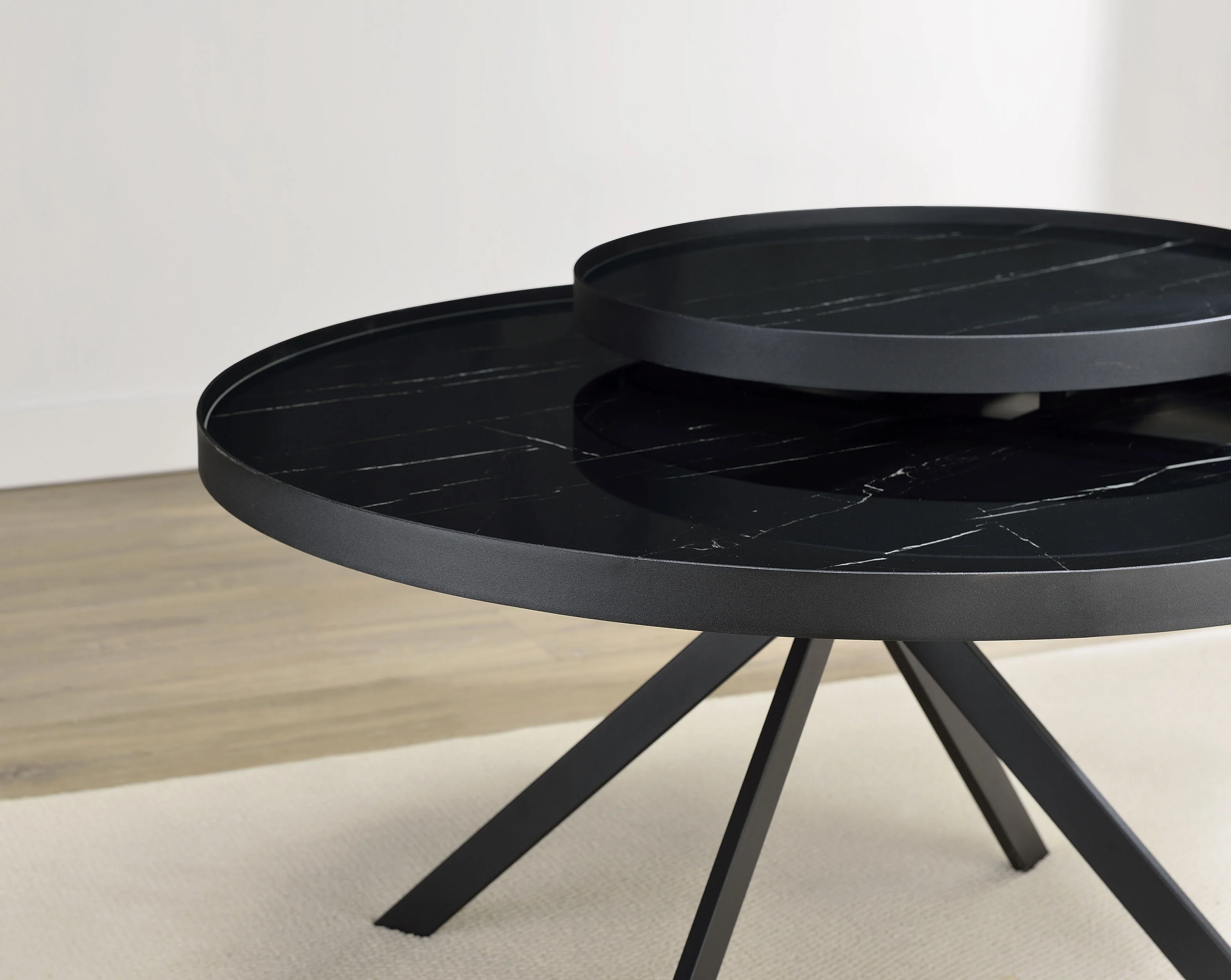 Briggs Round Marble Printed Glass Top Coffee Table - Image 13
