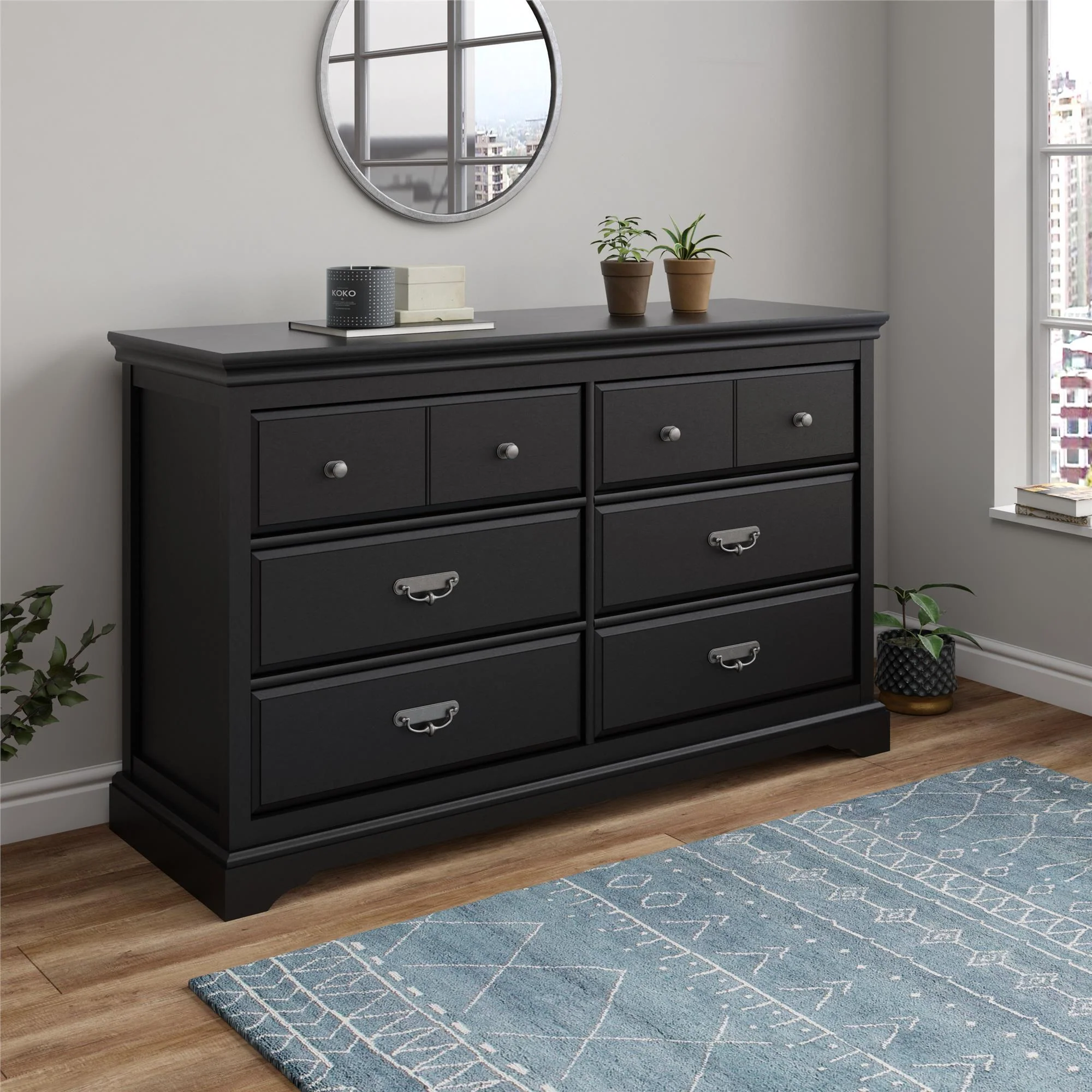 Bristol - 6 Drawer Dresser - Black - Image 4