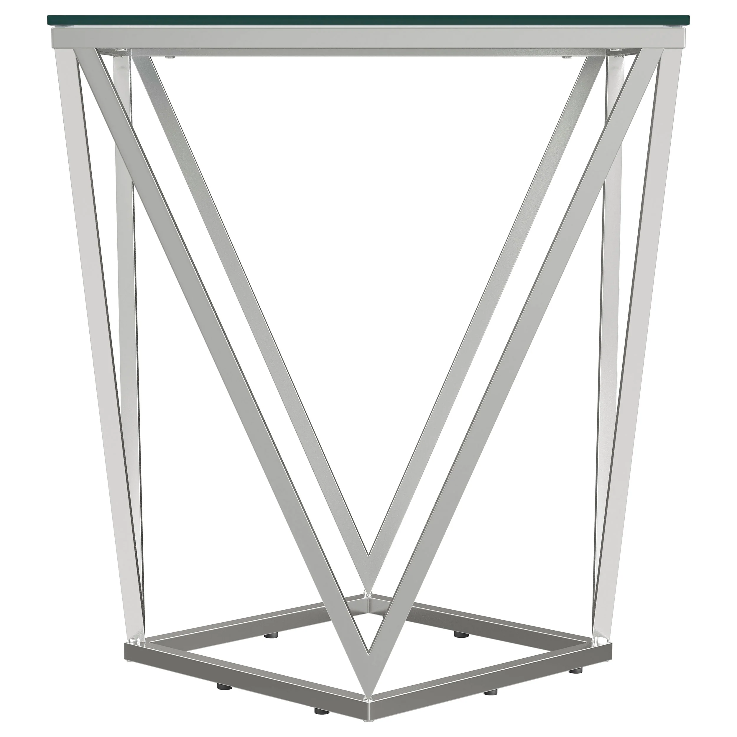 Brittania Square Glass Top Geometric End Table - Image 5