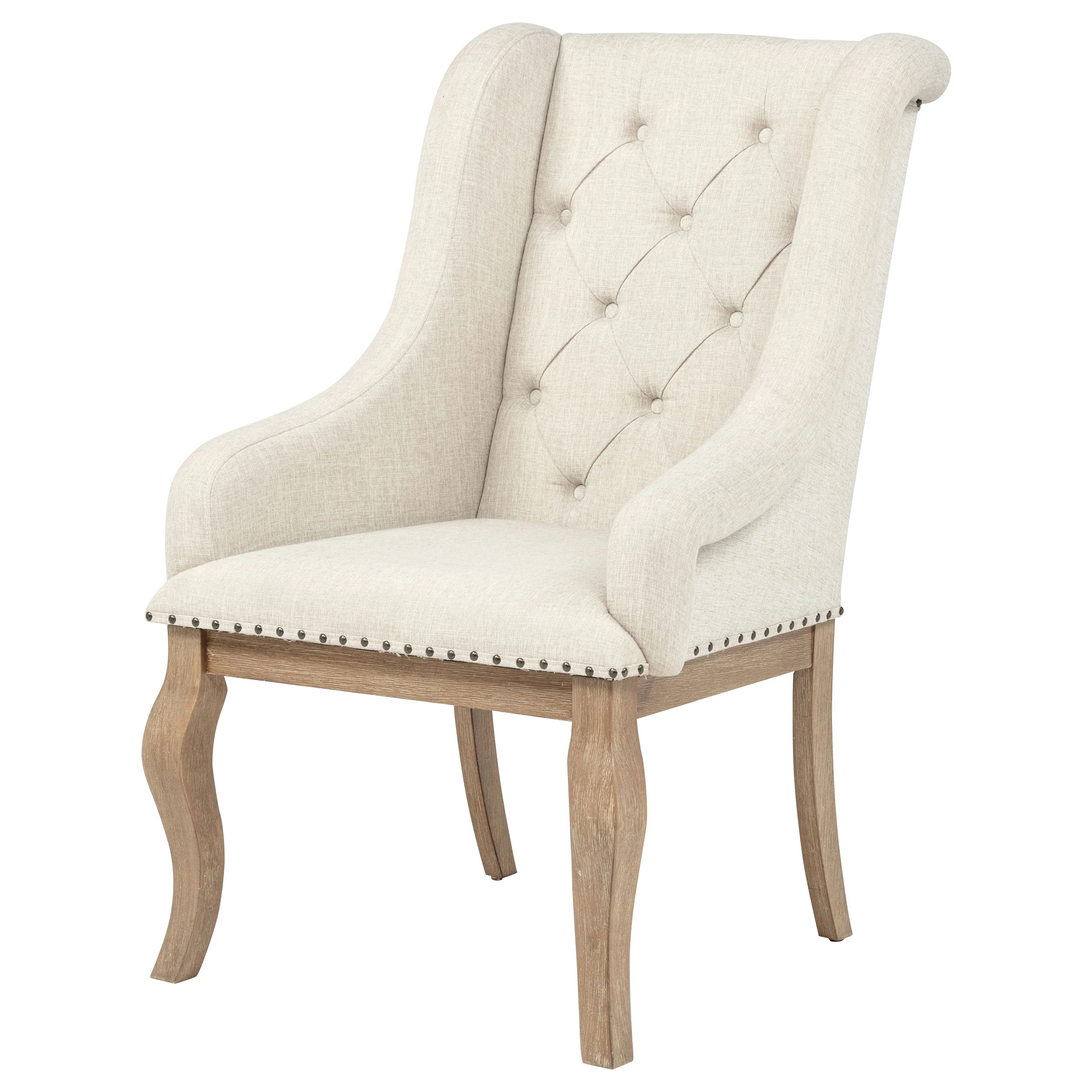 Brockway Upholstered Arm Chair Barley Brown, Set of 2 - Image 2