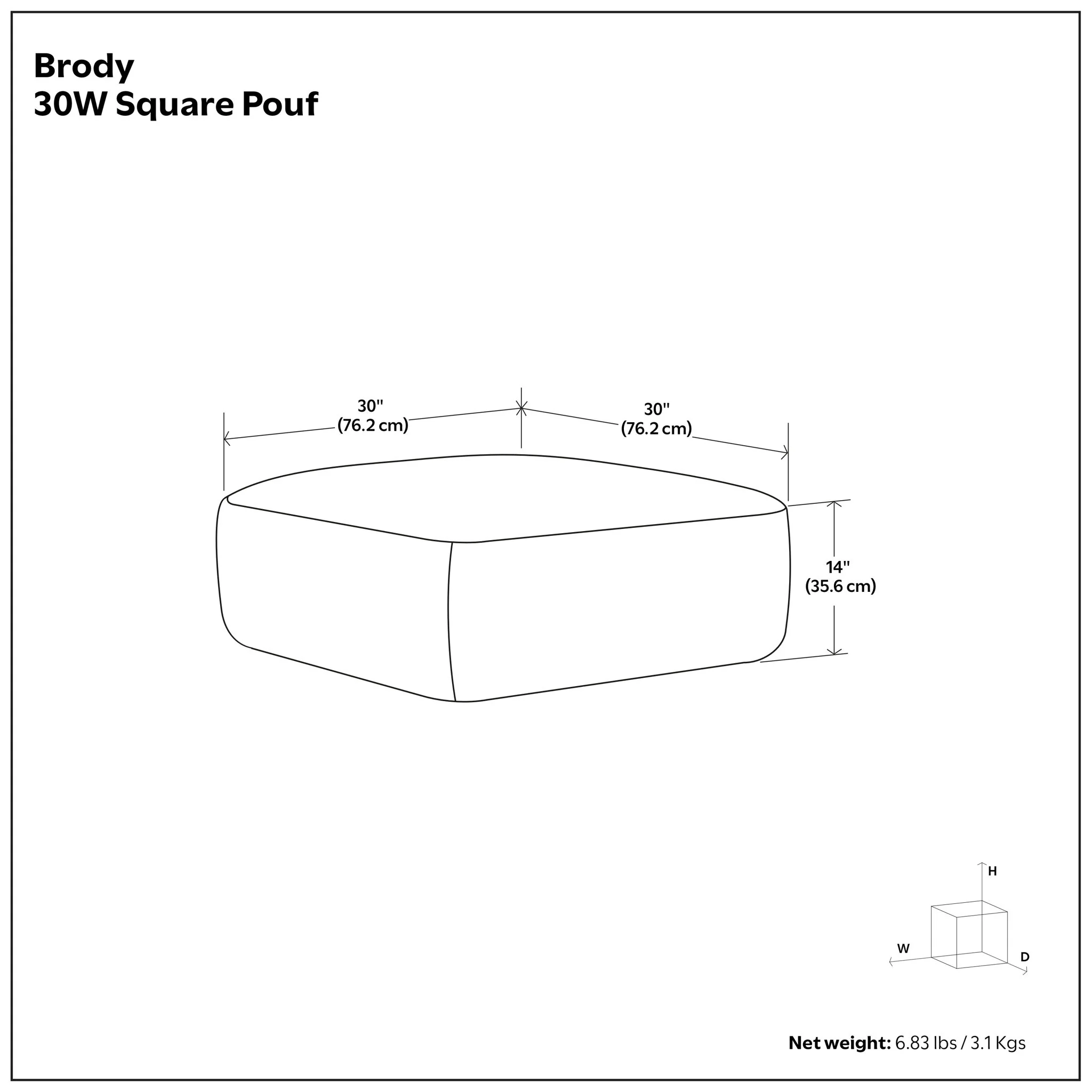 Brody - Large Square, Coffee Table Pouf - Image 12