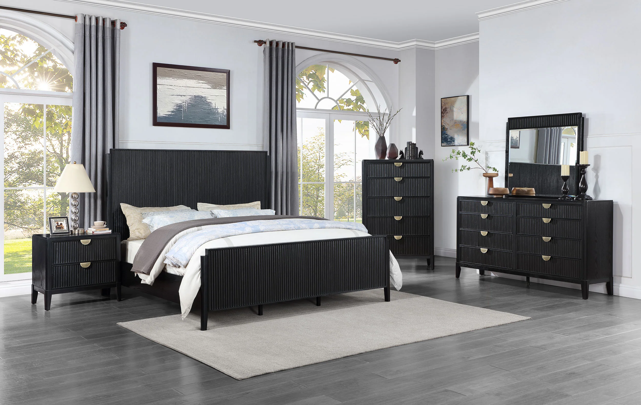 Brookmead Wood Queen Panel Bed Black - Image 7