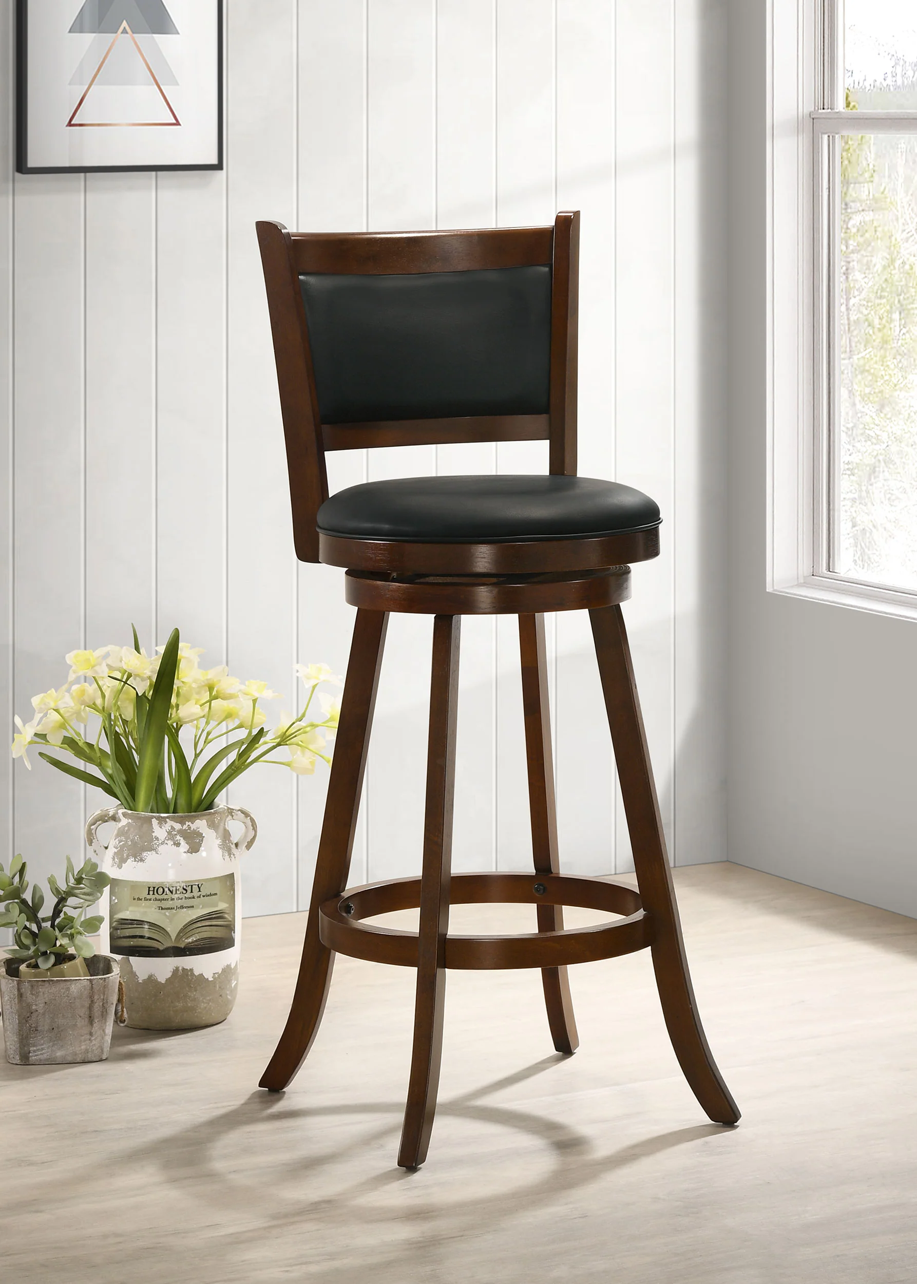 Broxton Upholstered Swivel Bar Chair Chestnut - Set of 2 - Image 3