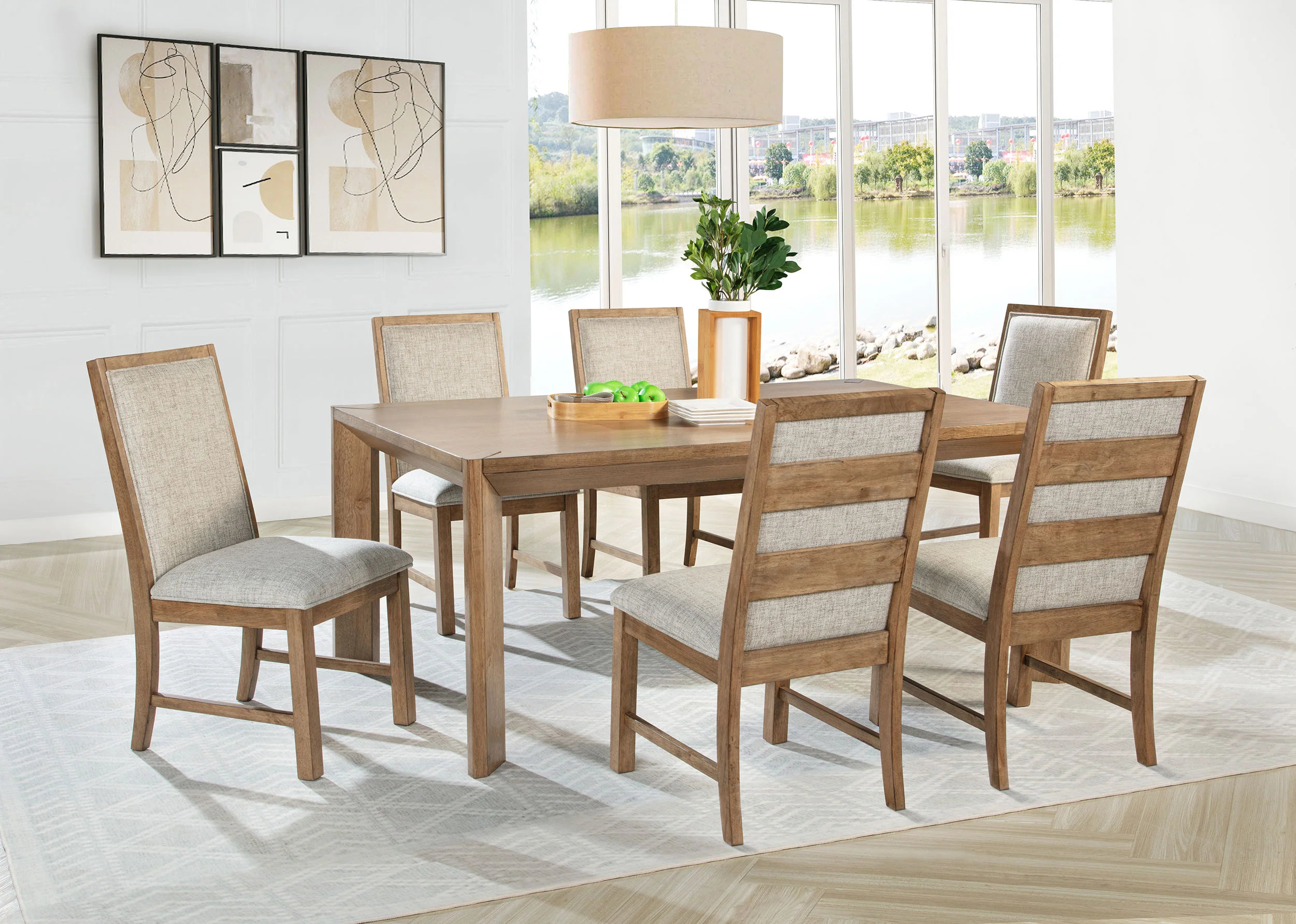 Bruner 72-Inch Rectangular Wood Dining Table - Natural Brown - Image 7