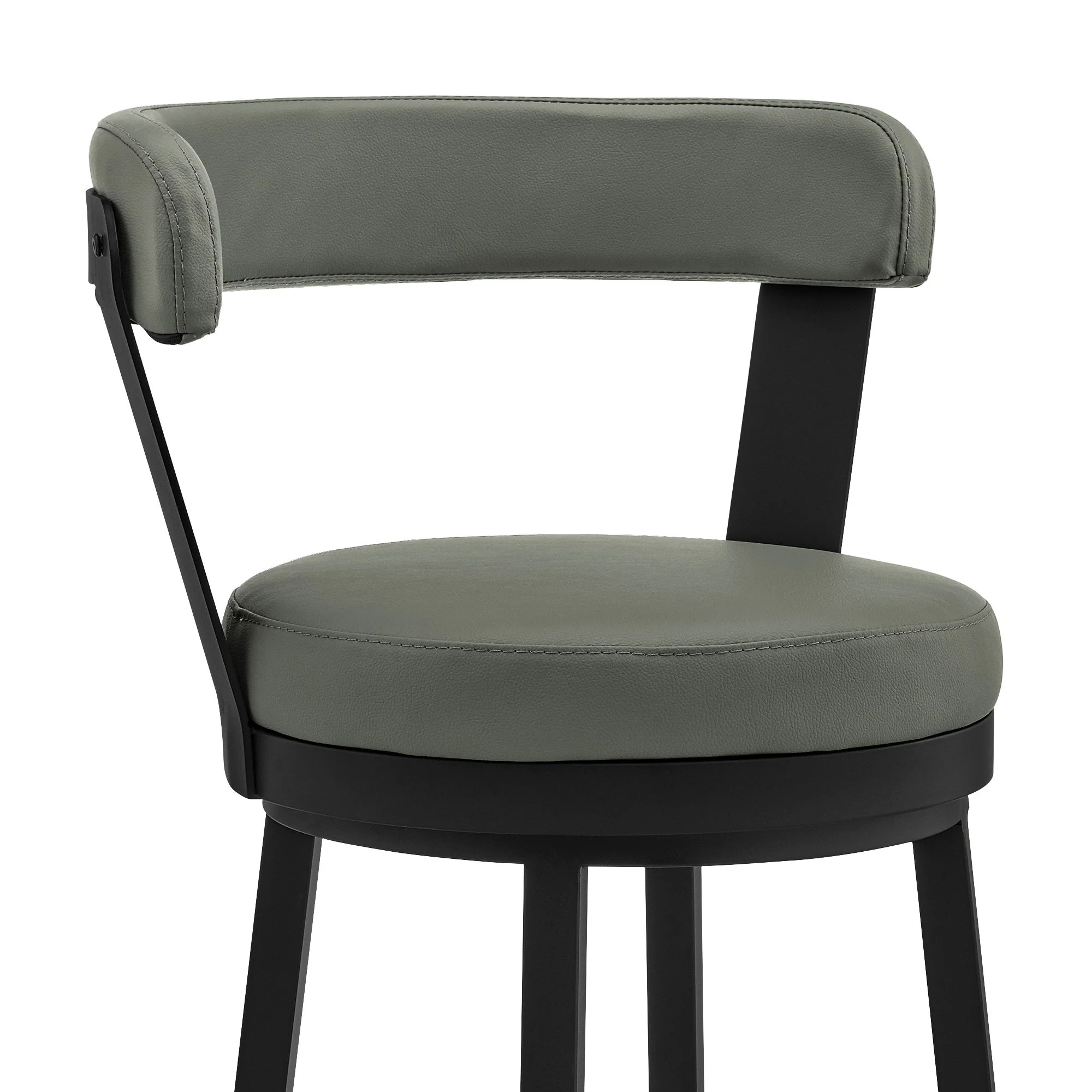 Bryant - 30" Bar Height Swivel Bar Stool - Black Finish And Gray Faux Leather - Image 5