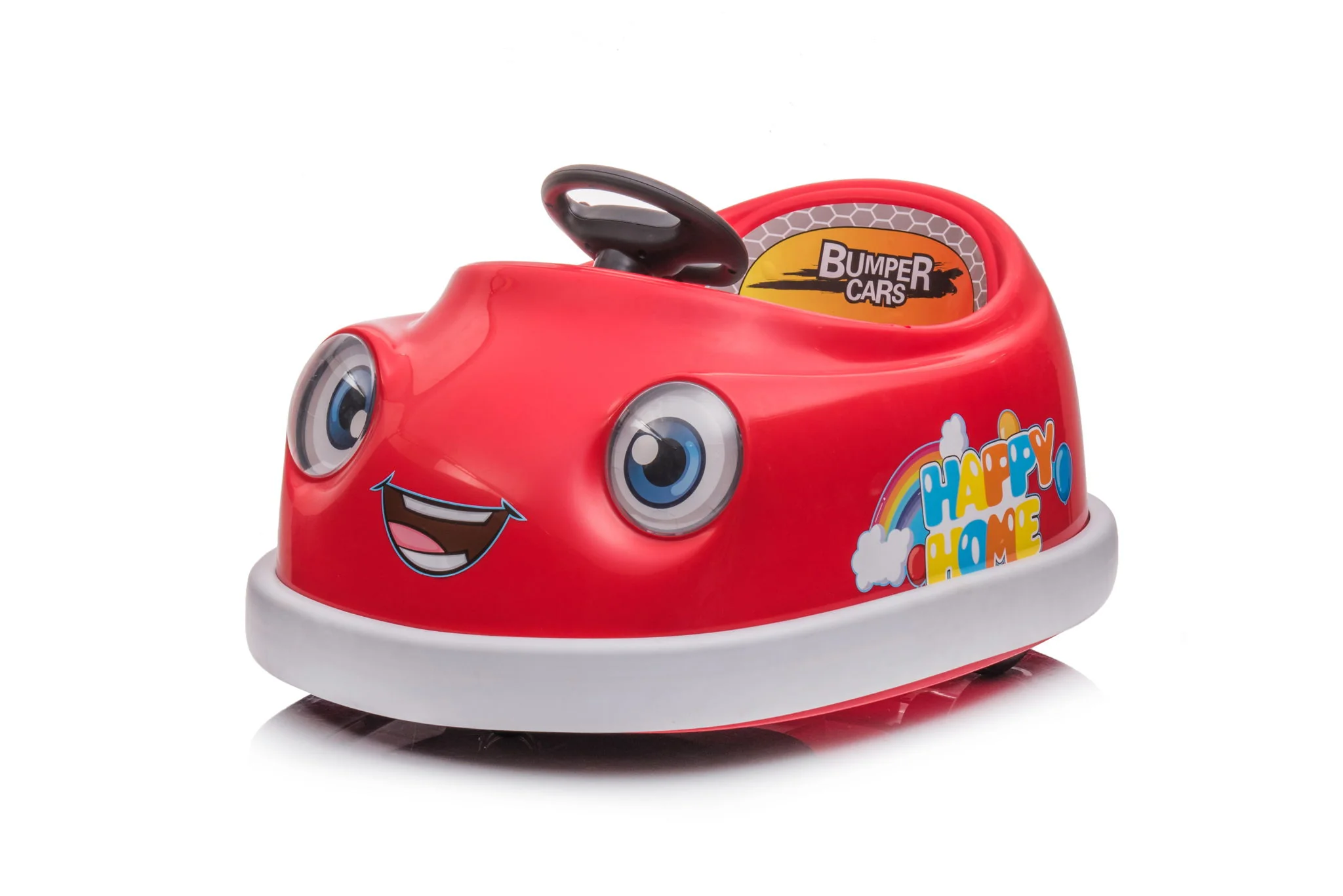 Bumper Car For Kids, 12V Dual Drive 1-6 Years Old Children's Electric Car With Pushrod Dinner Plate USB Bt Music Rocking Horse Mode Anti-Collision Bumper Ride On Car - Image 27
