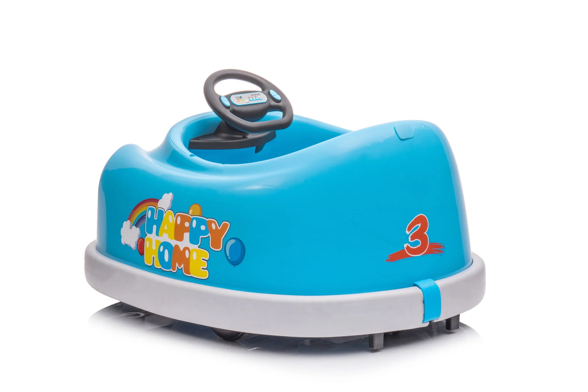Bumper Car For Kids, 12V Dual Drive 1-6 Years Old Children's Electric Car With Pushrod Dinner Plate USB Bt Music Rocking Horse Mode Anti-Collision Bumper Ride On Car - Image 29
