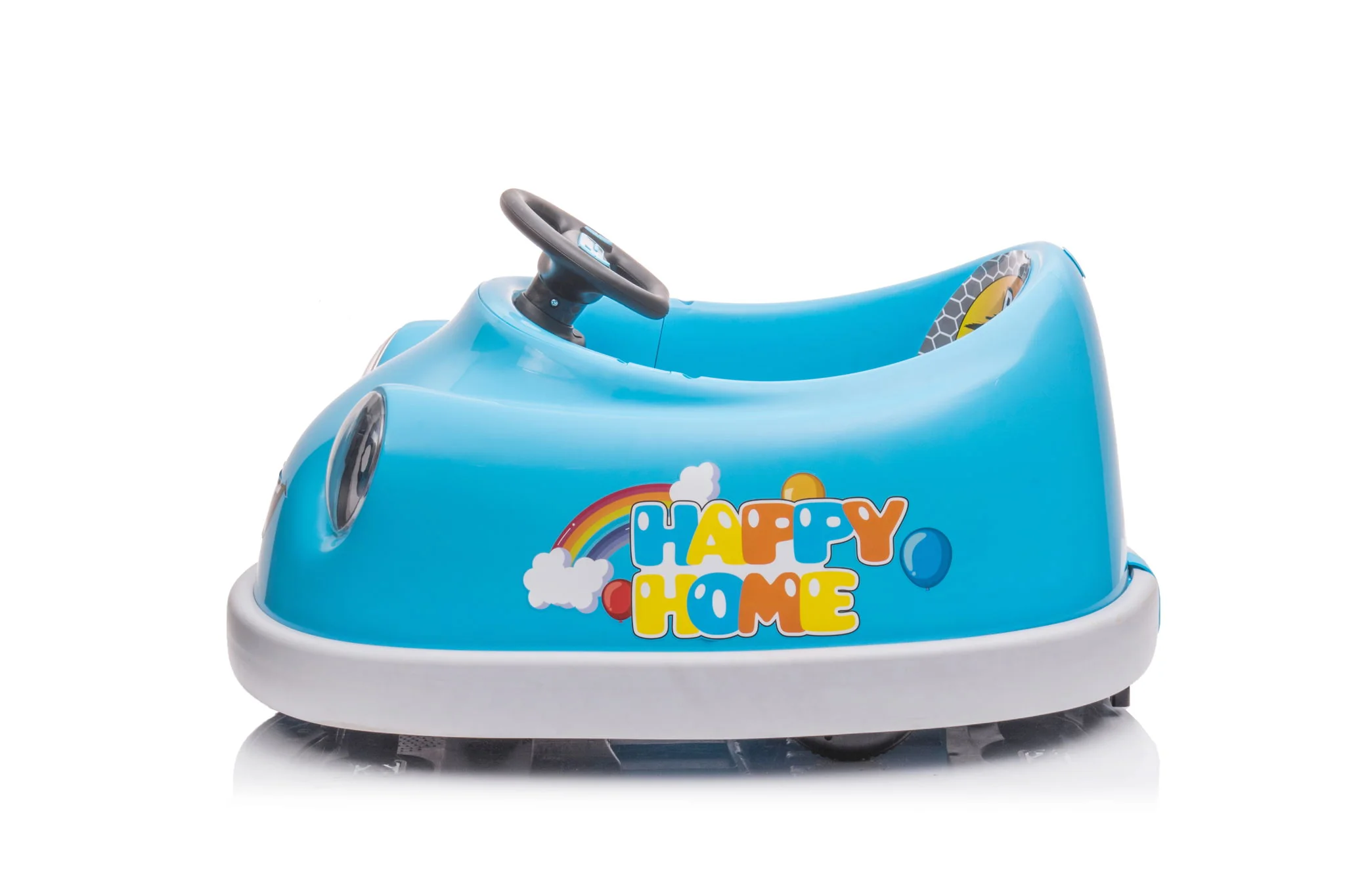 Bumper Car For Kids, 12V Dual Drive 1-6 Years Old Children's Electric Car With Pushrod Dinner Plate USB Bt Music Rocking Horse Mode Anti-Collision Bumper Ride On Car - Image 7
