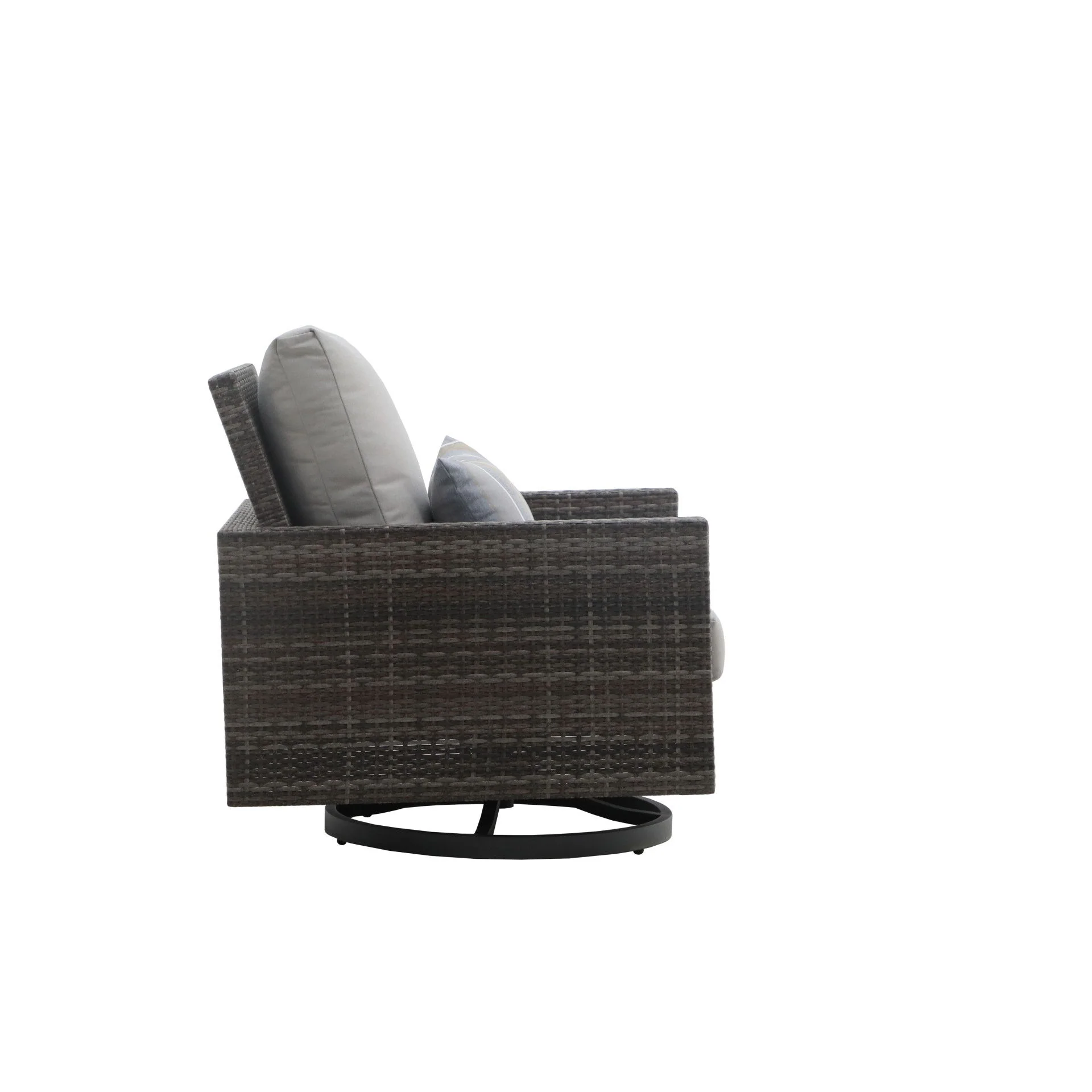 Bungalow - Patio Swivel Club Chair With Accent Pillow (Set of 2) - Gray - Image 8