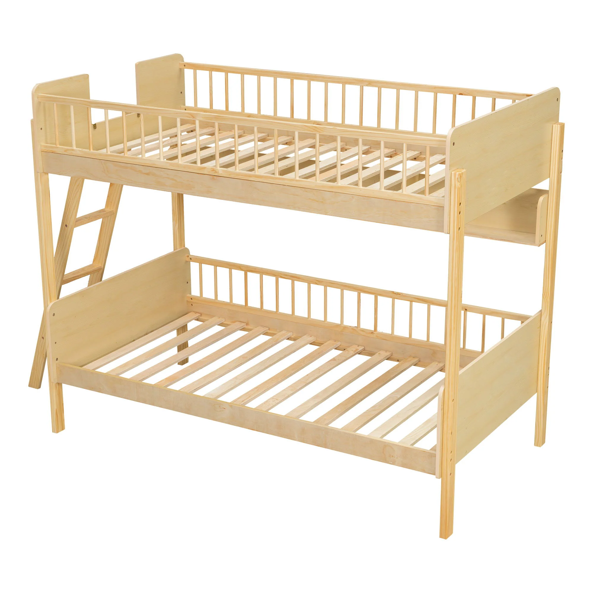 Bunk Bed With 3 Storage Shelves, Adjustable Ladder Left Or Right - Image 13