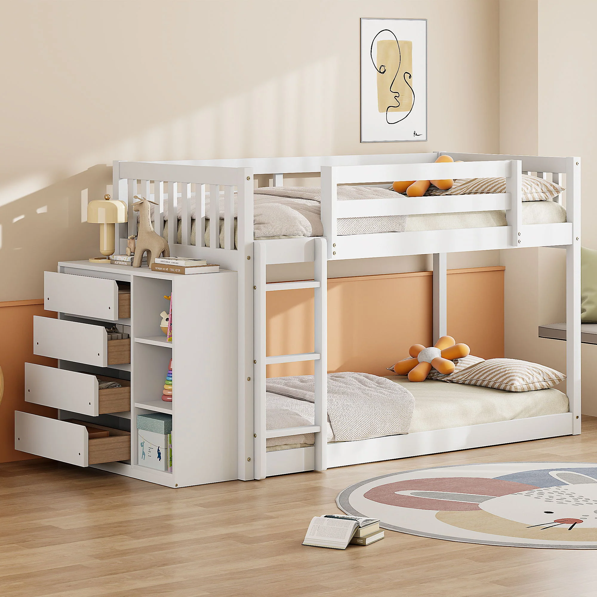 Bunk Bed With 4 Drawers And 3 Shelves - Image 20