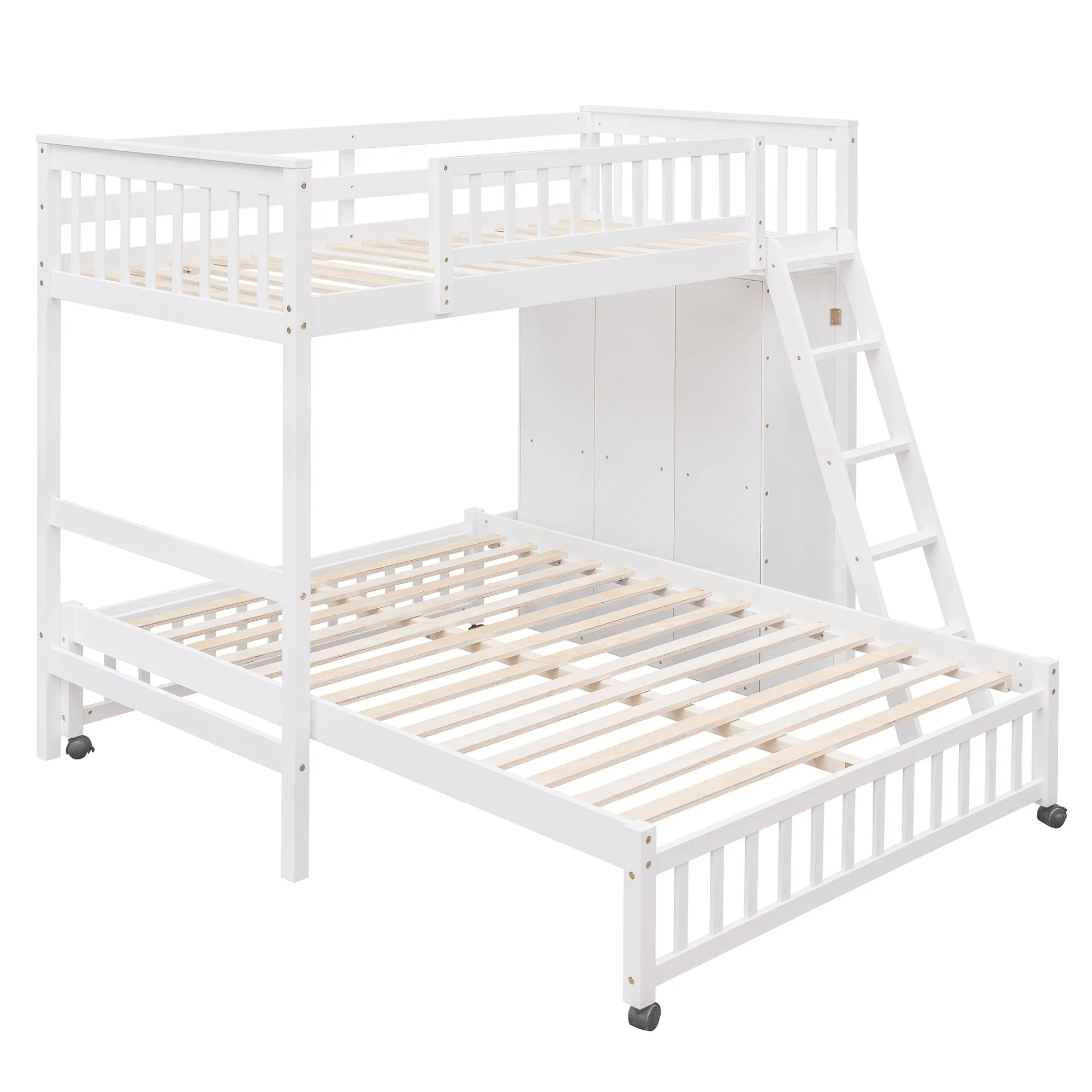 Bunk Bed With 6 Drawers And Flexible Shelves, Bottom Bed With Wheels - Image 21