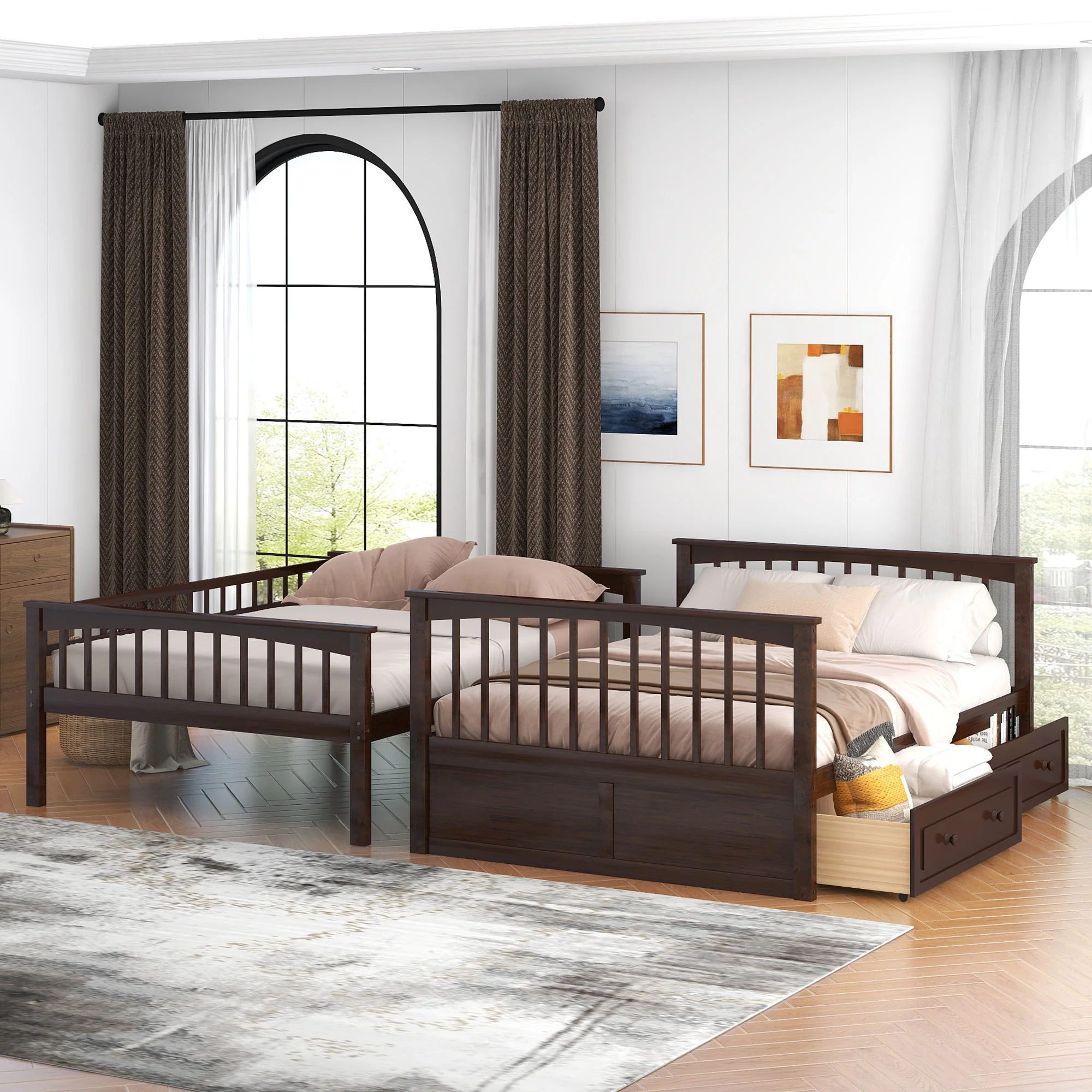 Bunk Bed With Drawers, Convertible Design - Image 19