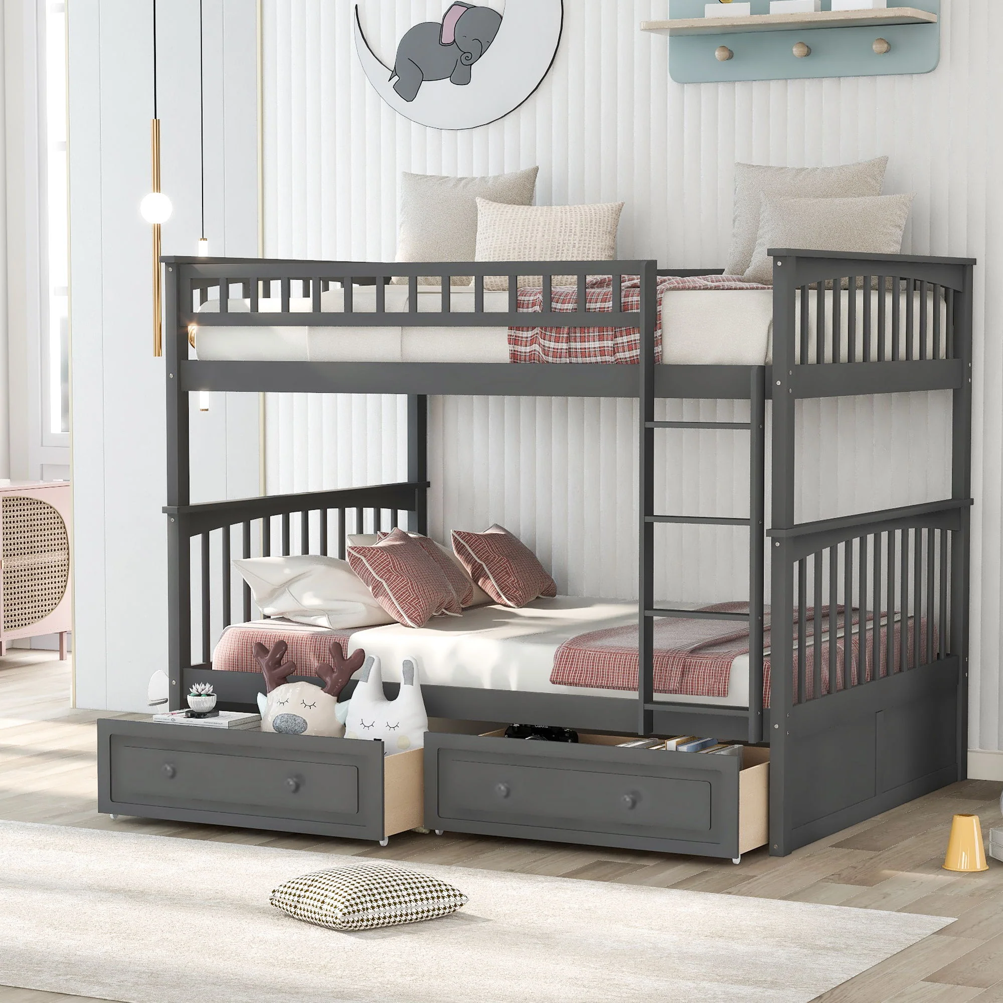 Bunk Bed With Drawers, Convertible Design - Image 3