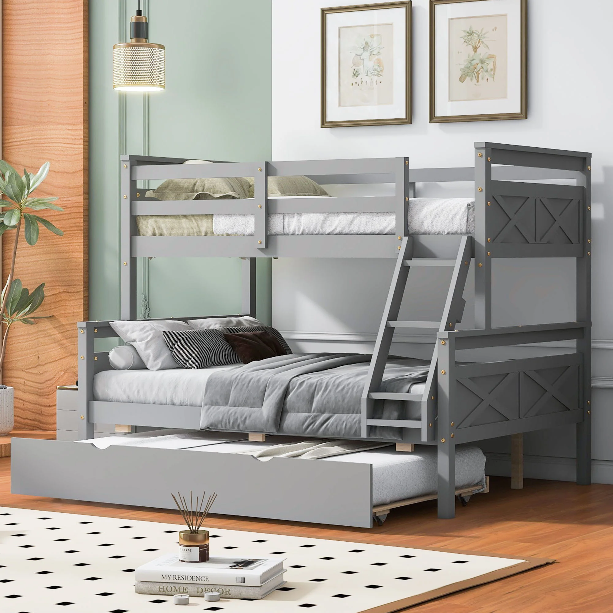 Bunk Bed With Ladder And Safety Guardrail - Image 41