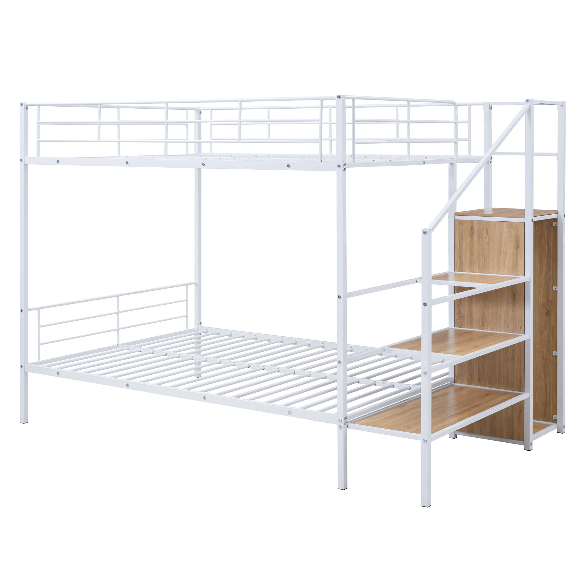 Bunk Bed With Lateral Storage Ladder And Wardrobe - Image 12