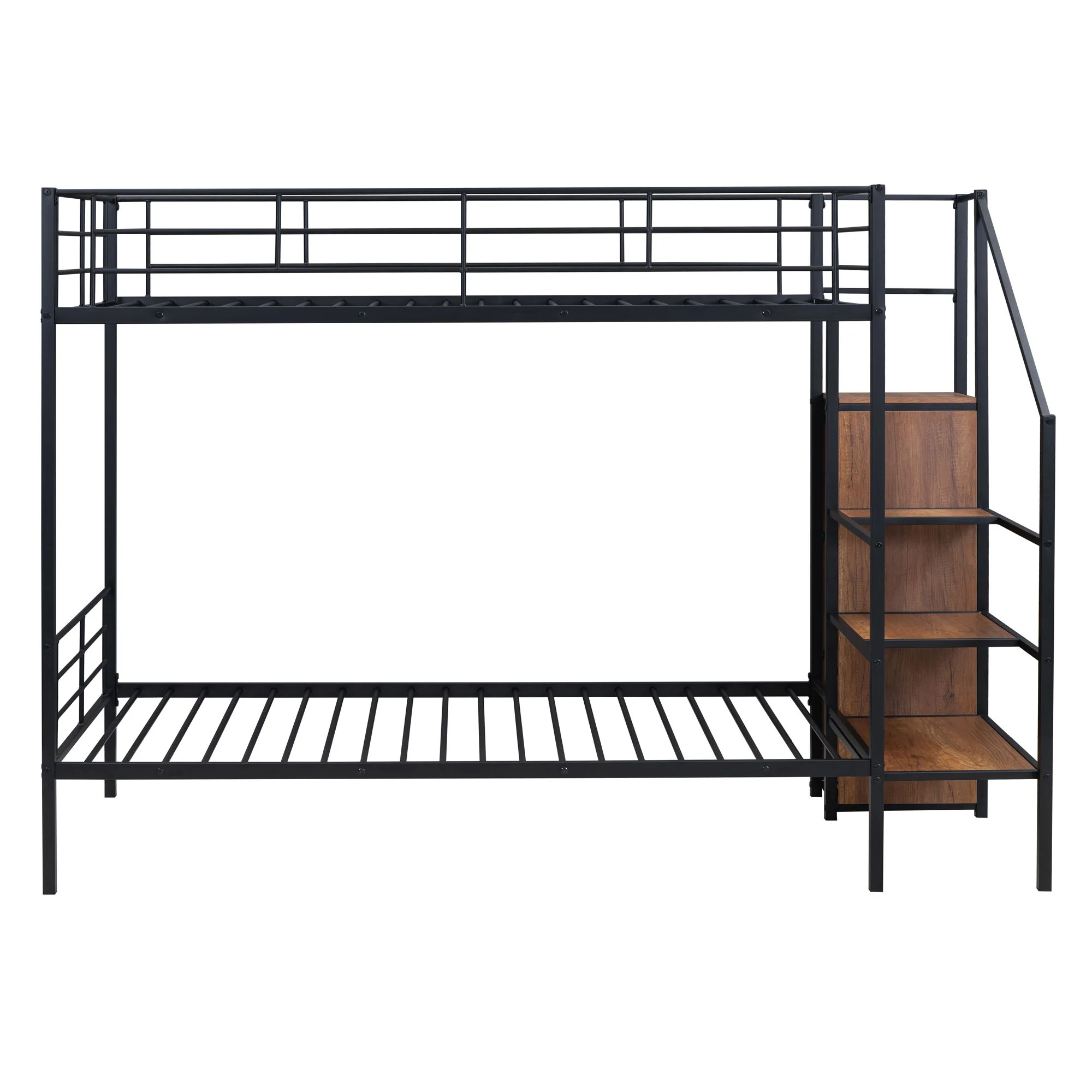 Bunk Bed With Lateral Storage Ladder And Wardrobe - Image 35