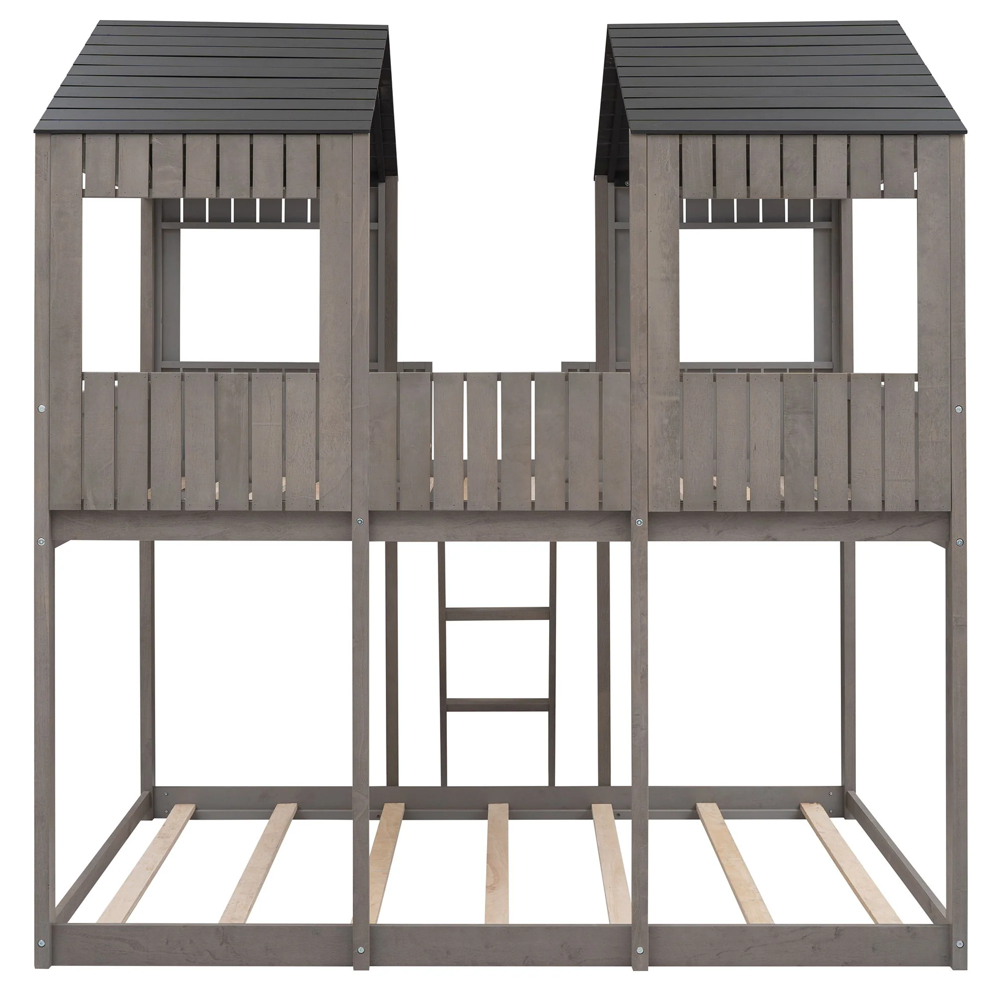 Bunk Bed With Roof, Window, Guardrail, Ladder - Image 10