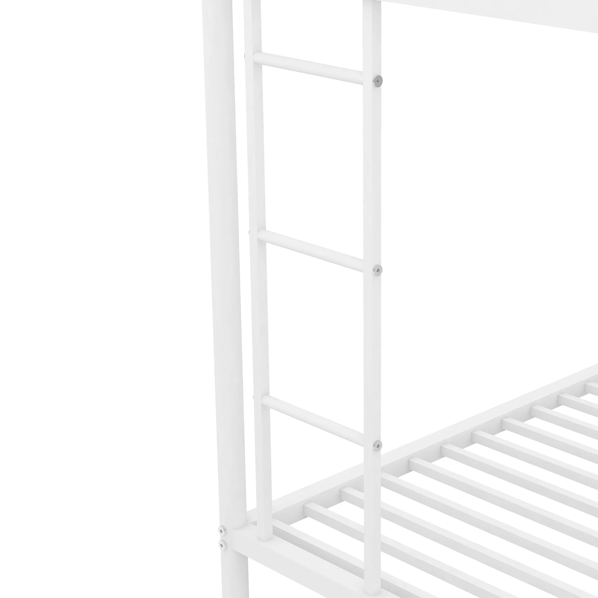 Bunk Bed With Steel Frame And Trundle, 2 Side Ladders - Image 4