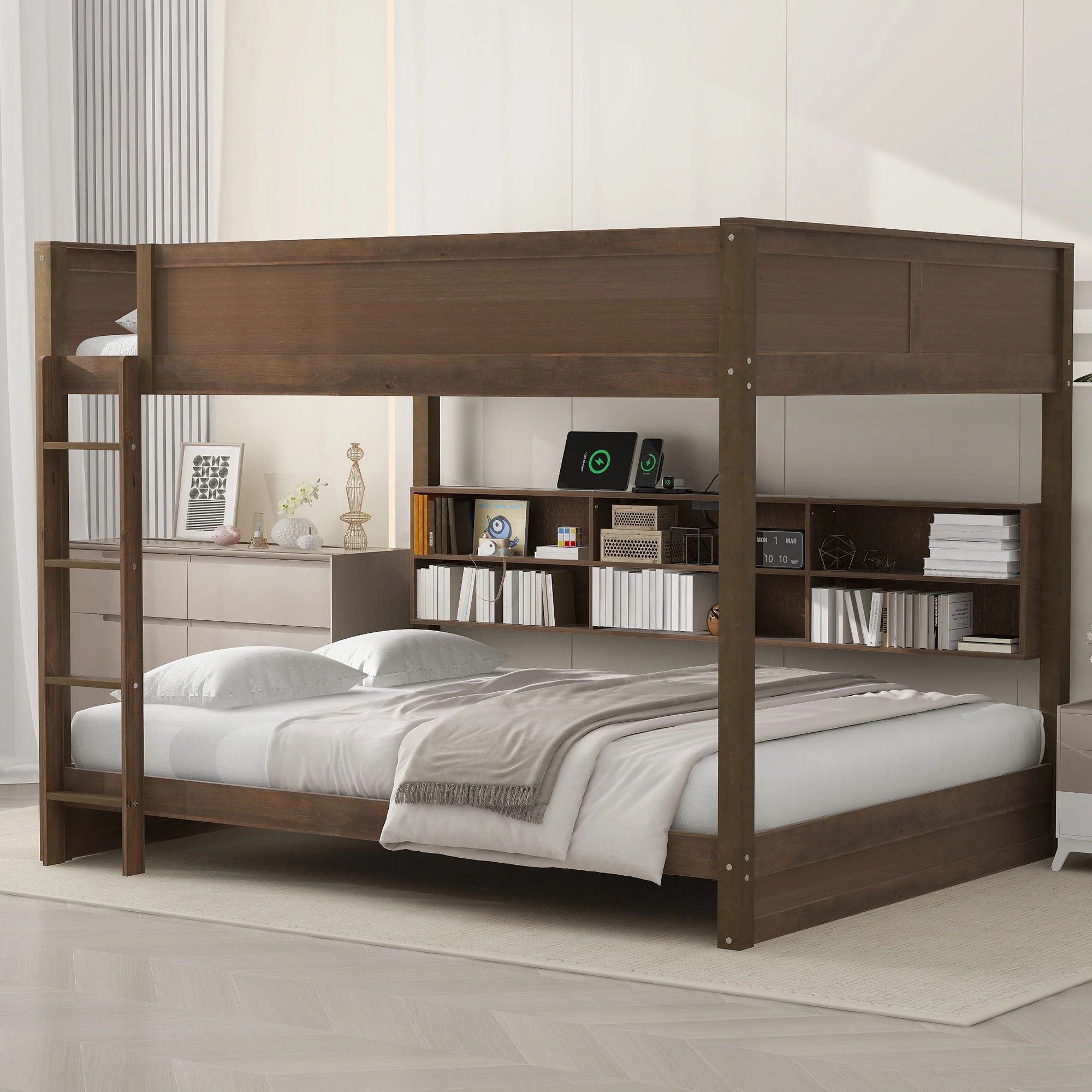 Bunk Bed With Storage Cabinets And USB Ports - Image 5