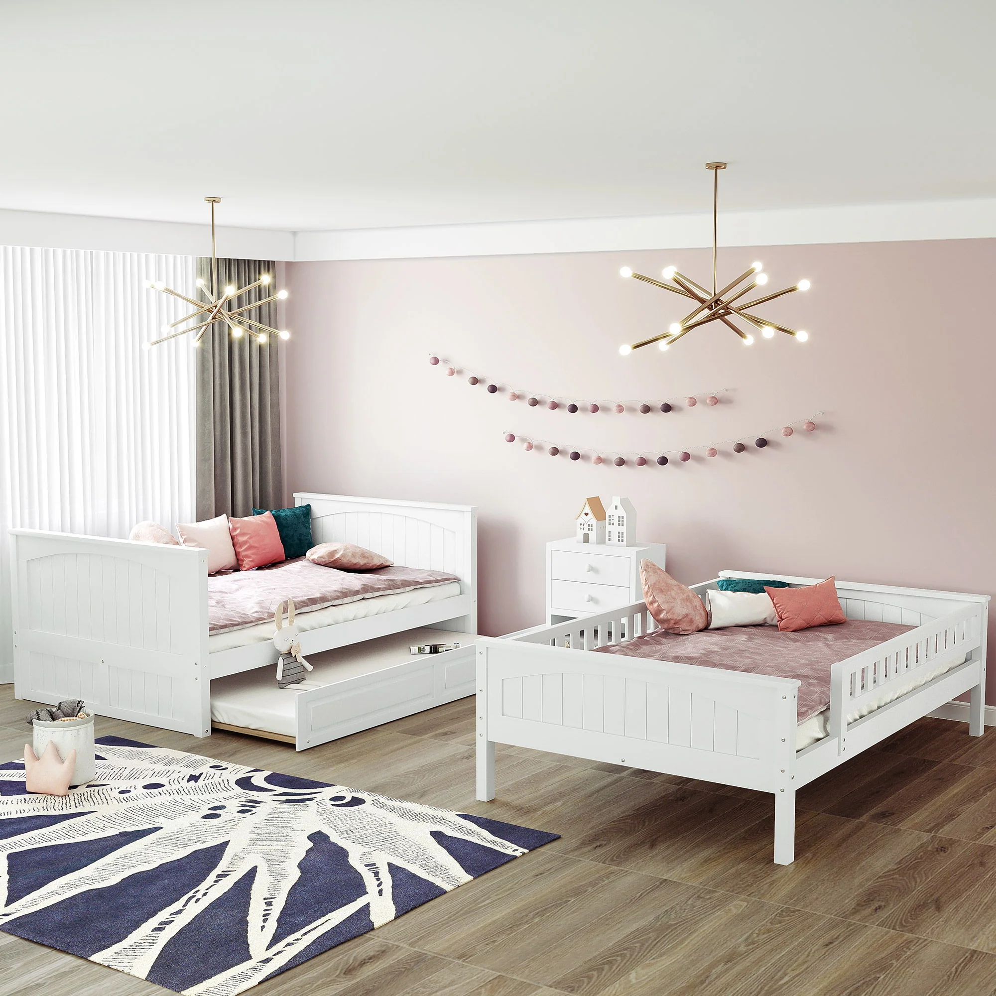Bunk Bed With Twin Size Trundle, Guardrails - Image 16