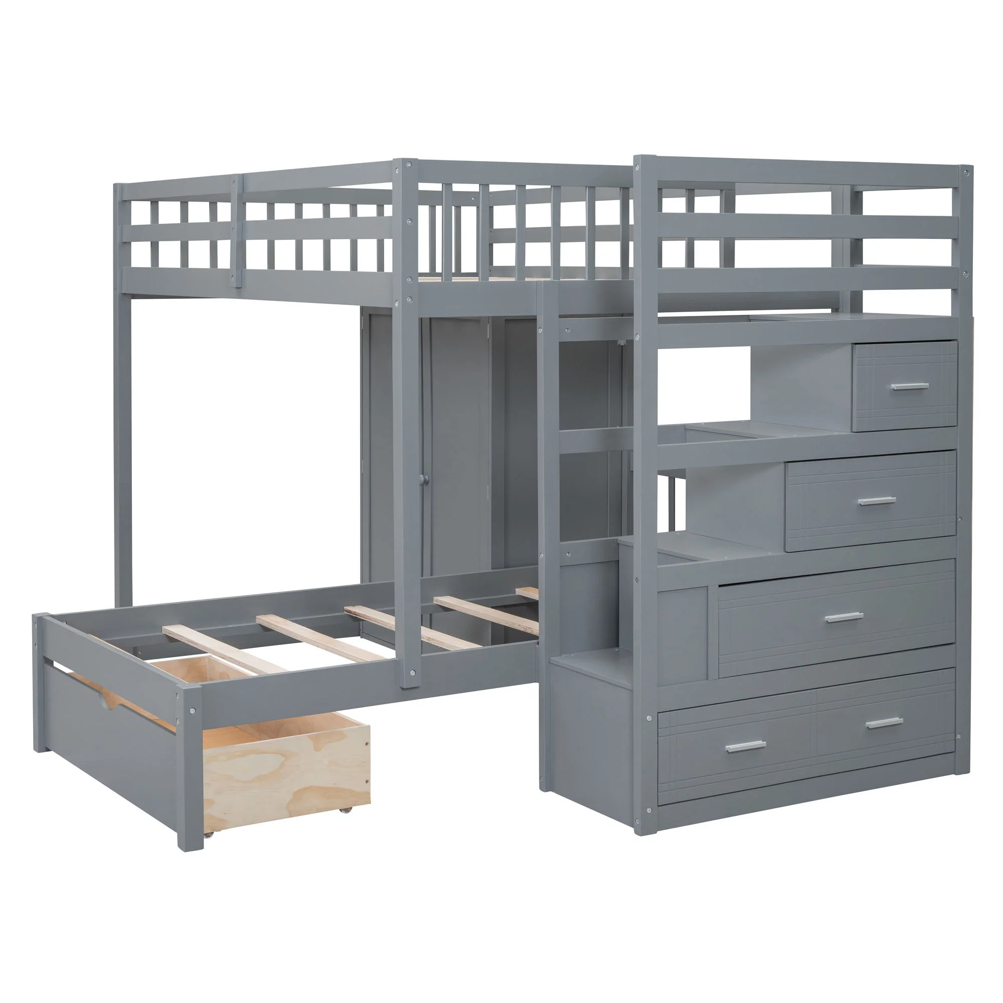 Bunk Bed With Wardrobe, Drawers - Image 7