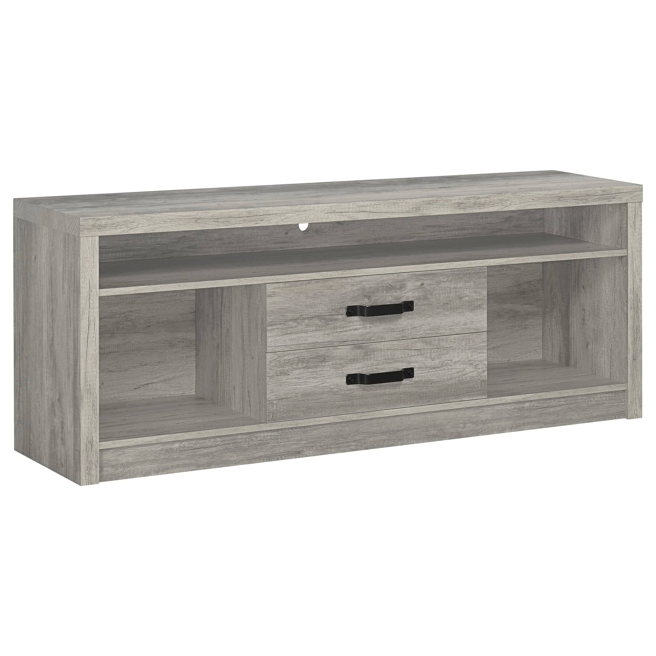 Burke 3-Piece 59-Inch TV Entertainment Center Grey Driftwood - Image 2