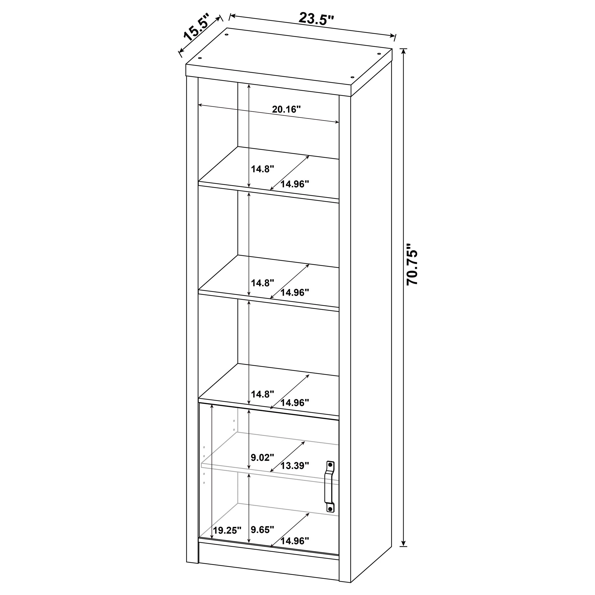 Burke 4-Shelf Media Tower in Grey Driftwood - Image 6