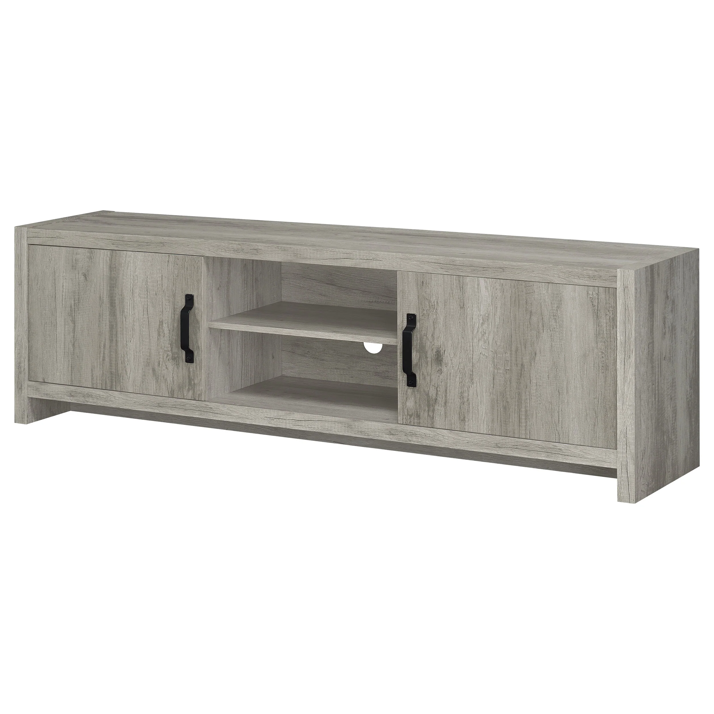 Burke 71-Inch TV Stand, Grey Driftwood Engineered Wood - Image 3