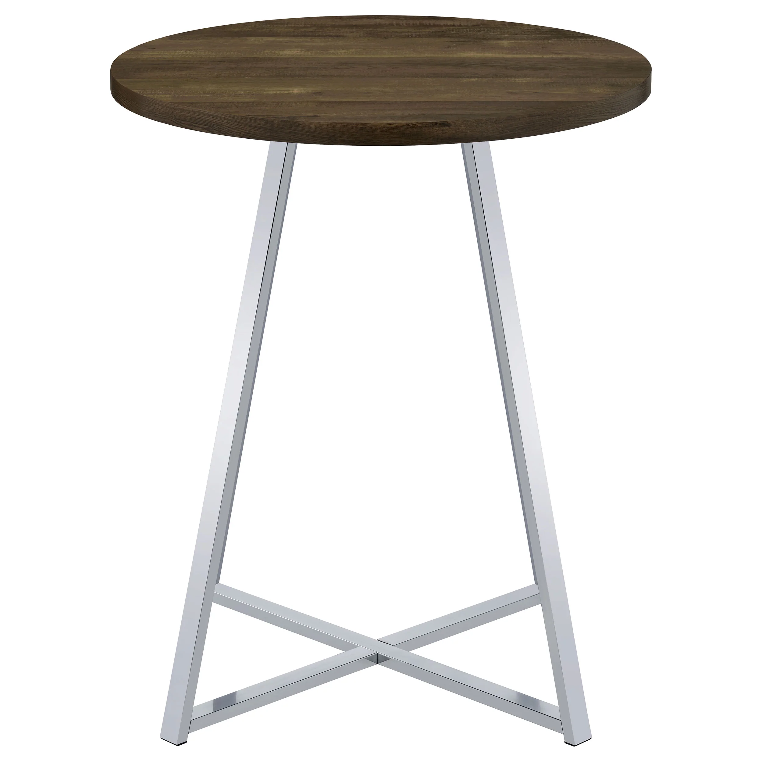 Burkhart Round 35-inch Pub Height Bistro Bar Table Brown Oak - Image 2